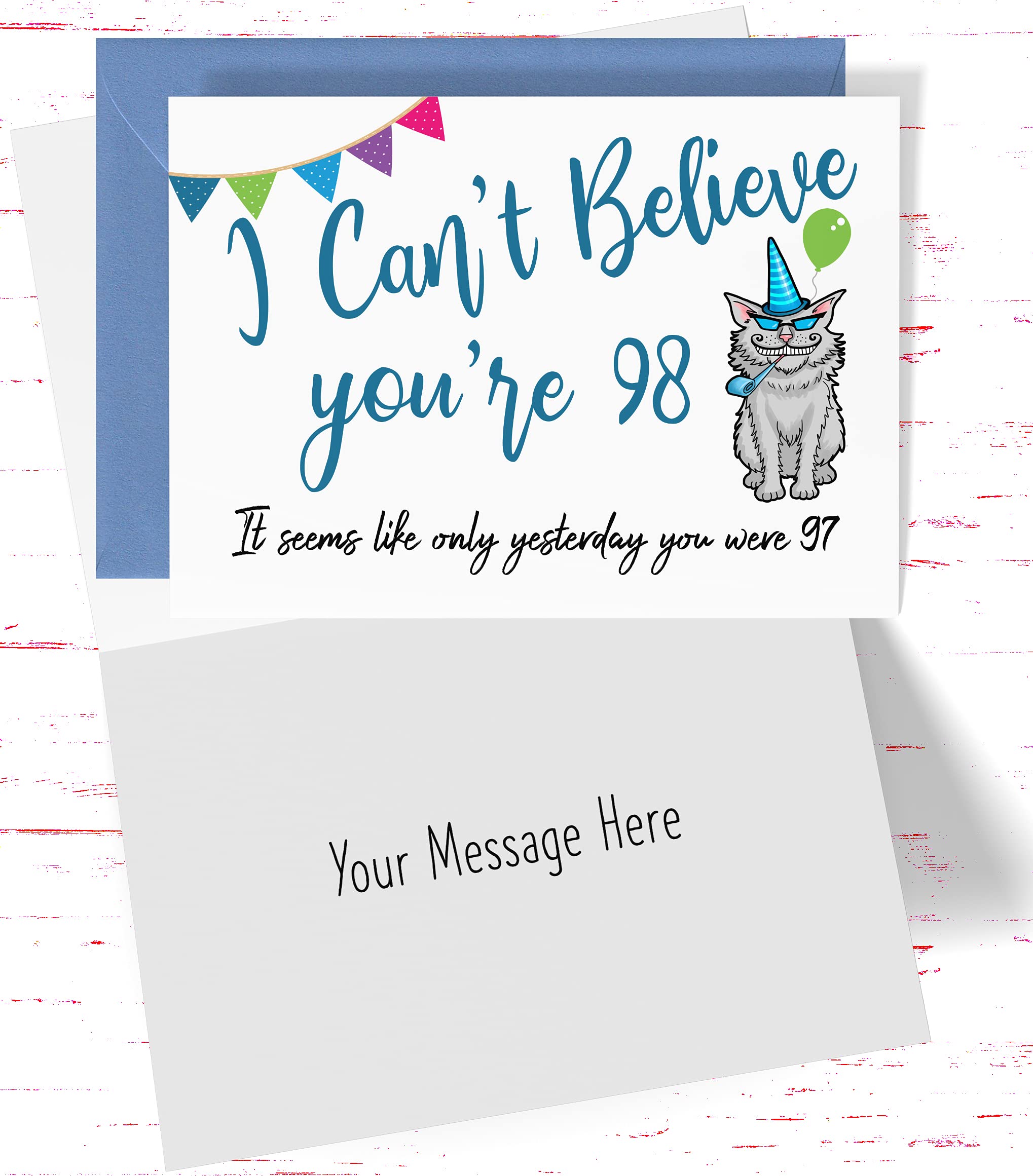 Funny 98th Birthday Card for 98 Year Old - Hilarious Joke Greeting Card for Grandparents, Friends & Seniors - Perfect for Milestone Celebrations & Humorous Gifts