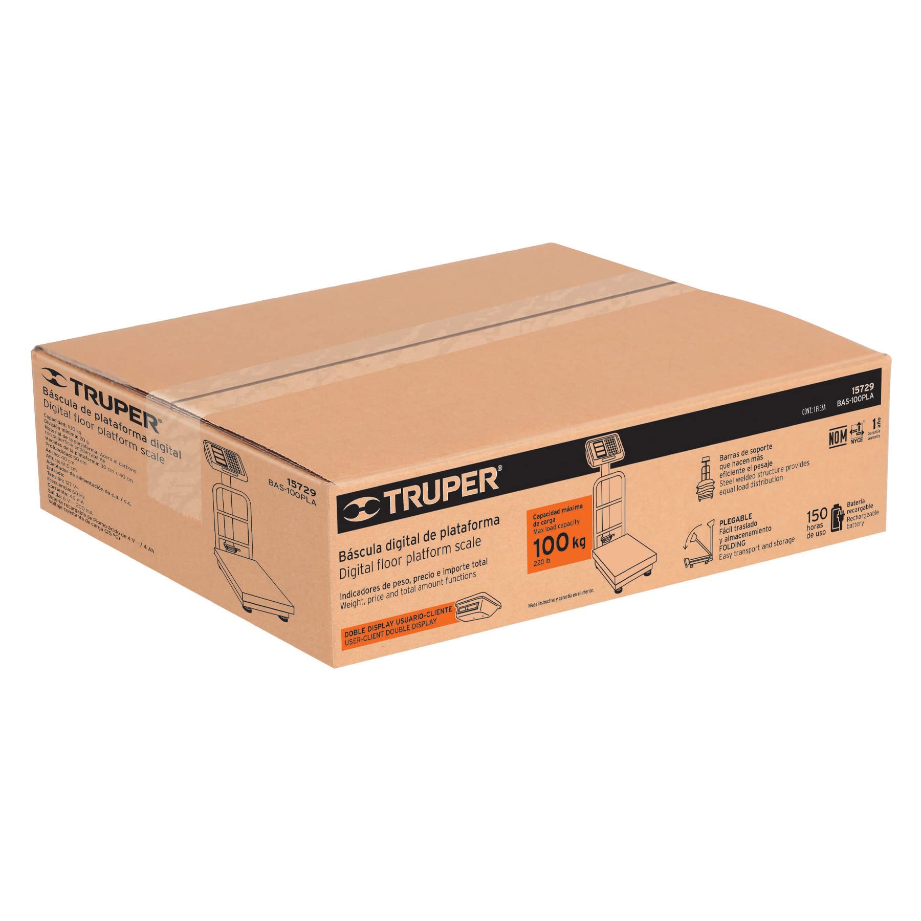 100kg Heavy Duty Folding Platform Scale - Portable Digital Weighing Scale for Shipping, Logistics & Industrial Use (Ideal for Warehouses, Factories & Home)