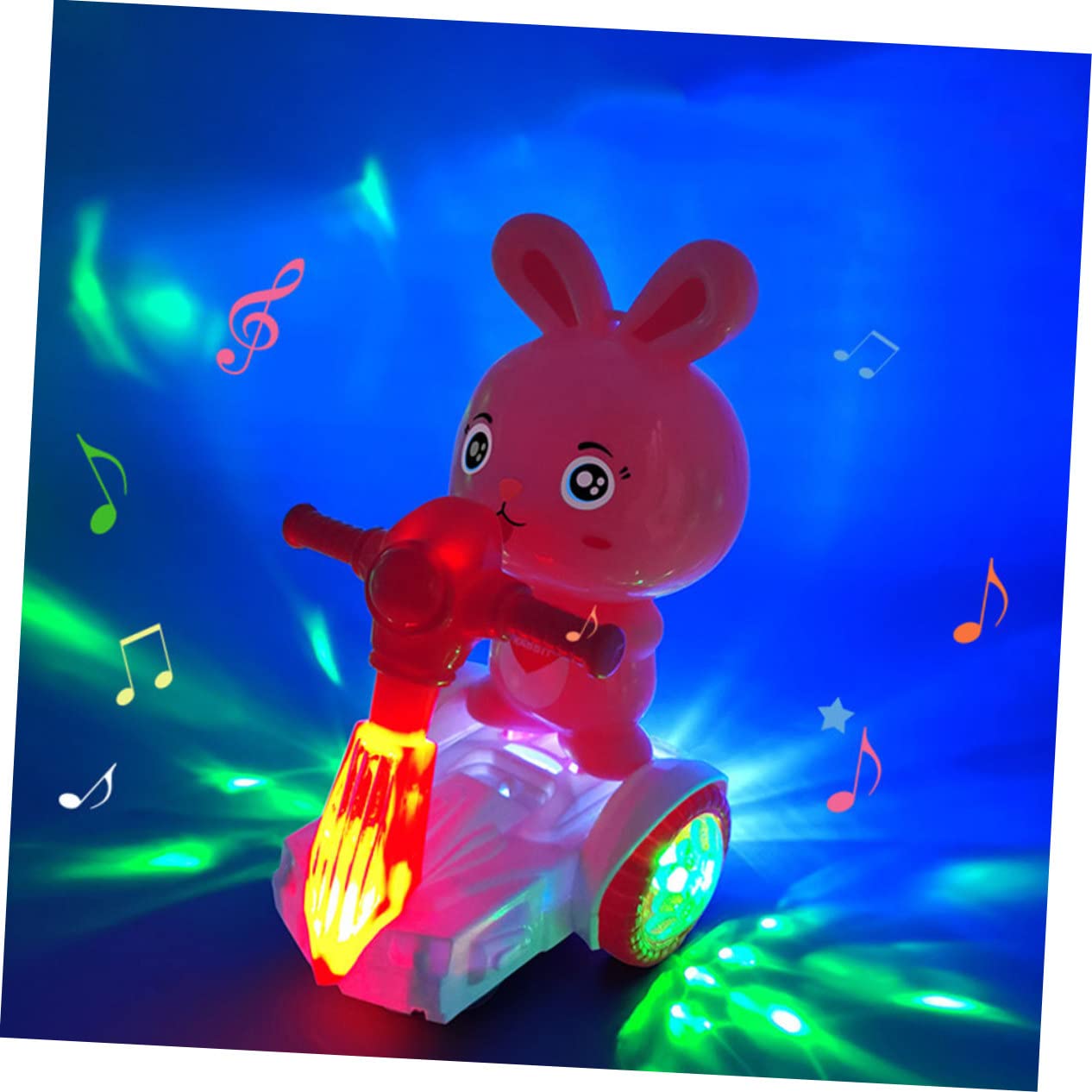 Wakauto 4pcs Rabbit Musical Toys - Interactive Bunny Plush Toys with Acousto-Optic Effects for Kids & Toddlers | Perfect for Easter Gifts, Birthday Presents & Early Learning Playtime