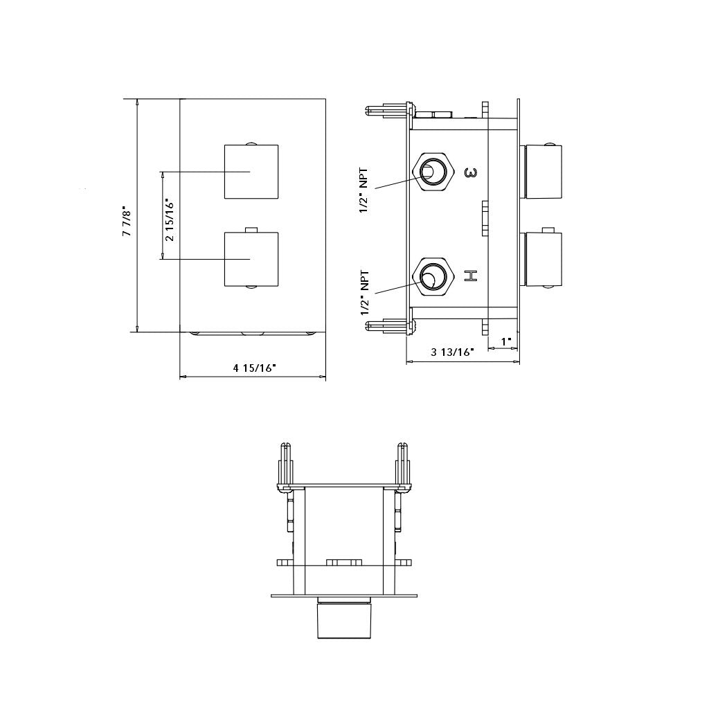 Devon 2 3-Way Shower System with Hand Shower & Wall Mount Column Set - 8