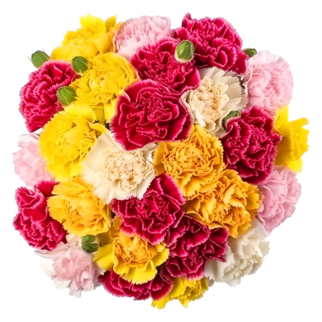 100 Assorted Fresh Carnations - Beautiful Birthday, Anniversary, Wedding & Home Decor Flowers - Perfect for Gifts, Events & Floral Arrangements (OM)
