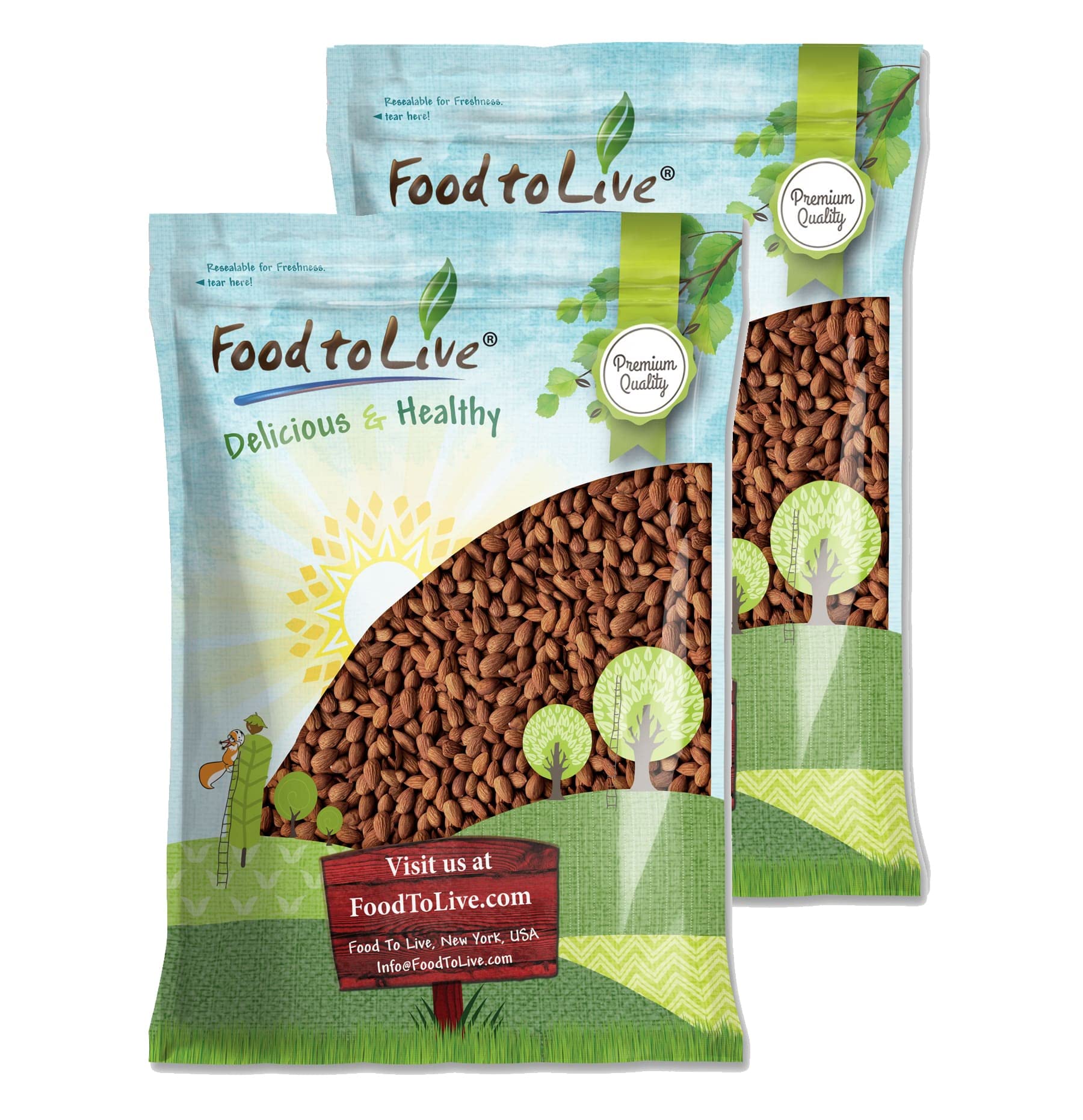 Food to Live Dry Roasted California Almonds - 9 lbs Bulk, Unsalted, No Oil Added, Vegan & Kosher | High in Protein & Vitamin E | Keto, Paleo & Healthy Snack for Weight Loss, Office, Travel & On-the-Go