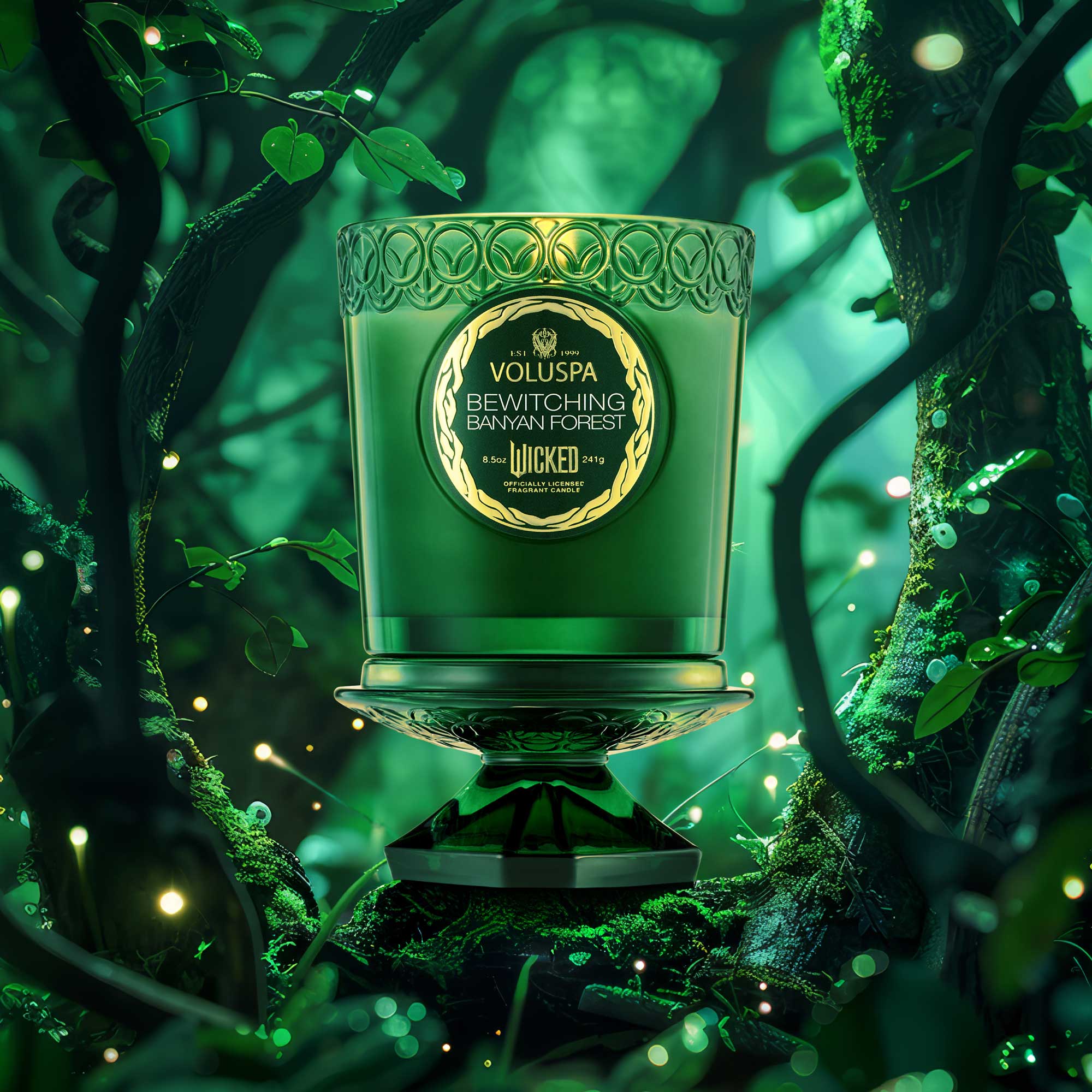 Bewitching Banyan Forest Scented Candle - 8.5oz Soy Wax Candle in Gift Box (Wicked Collection) | Perfect for Relaxation, Meditation & Home Decor