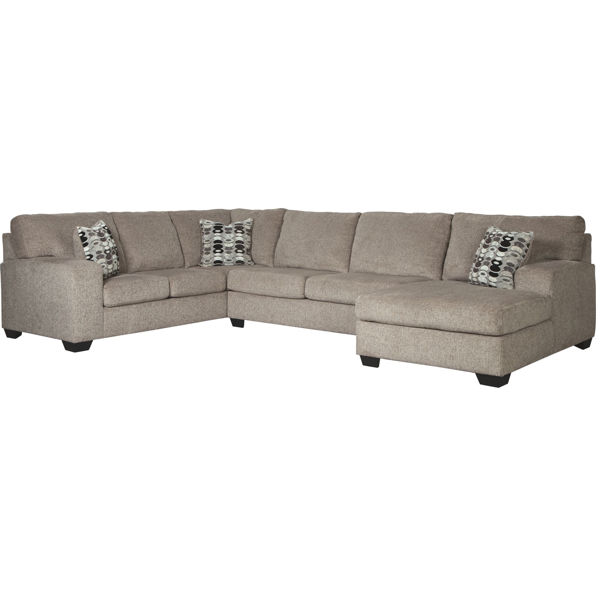 Ballinasloe 3-Piece Sectional Sofa with Chaise Lounge | Modern L-Shaped Couch for Living Room, Family Room & Apartment | Comfortable Fabric Sectional with Reversible Chaise