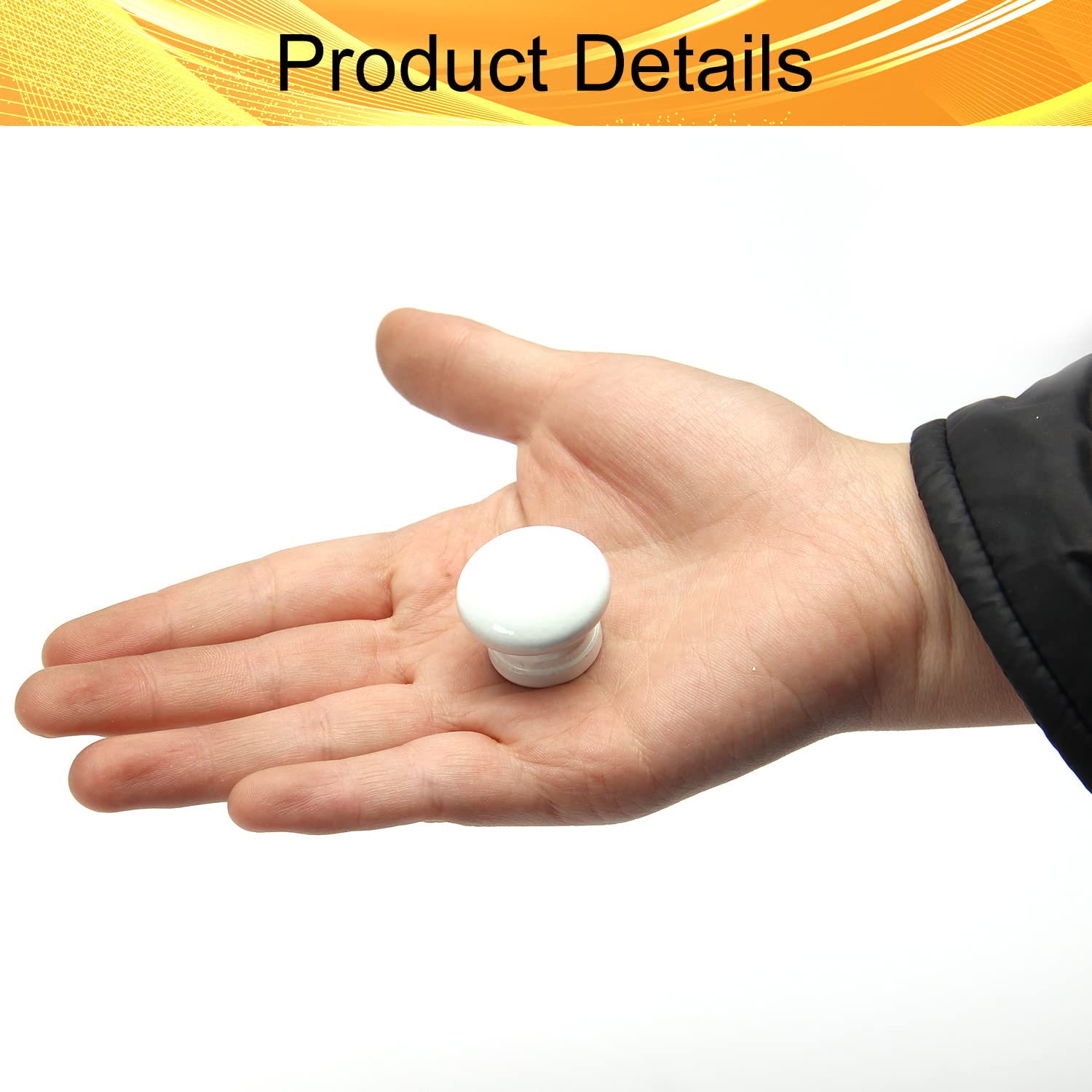 10Pcs White Round Wooden Drawer Knobs 1.08