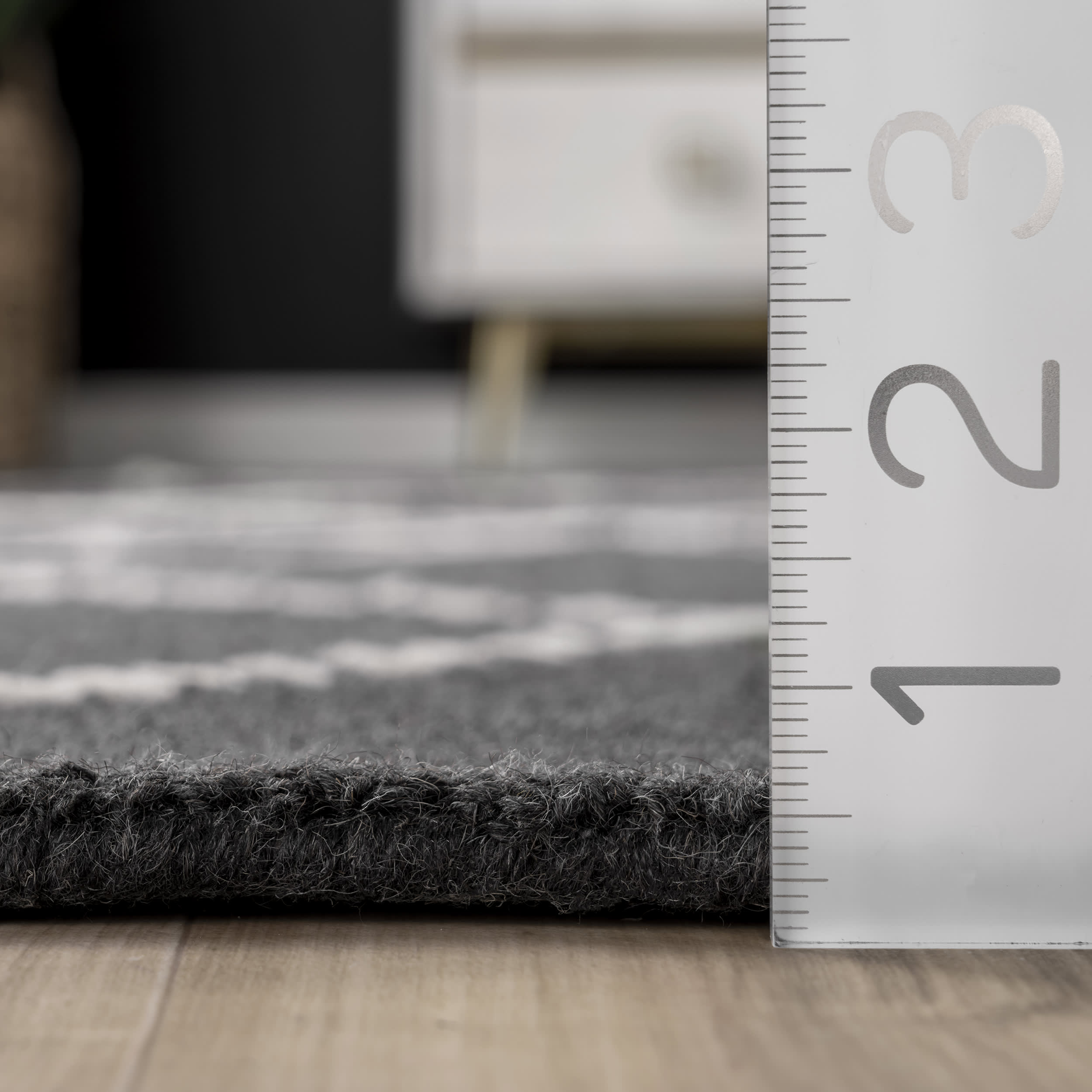Dotted Diamond Trellis Nursery Rug - Soft Non-Slip Baby Play Mat for Nursery, Playroom & Kids Bedroom - Charcoal Gray