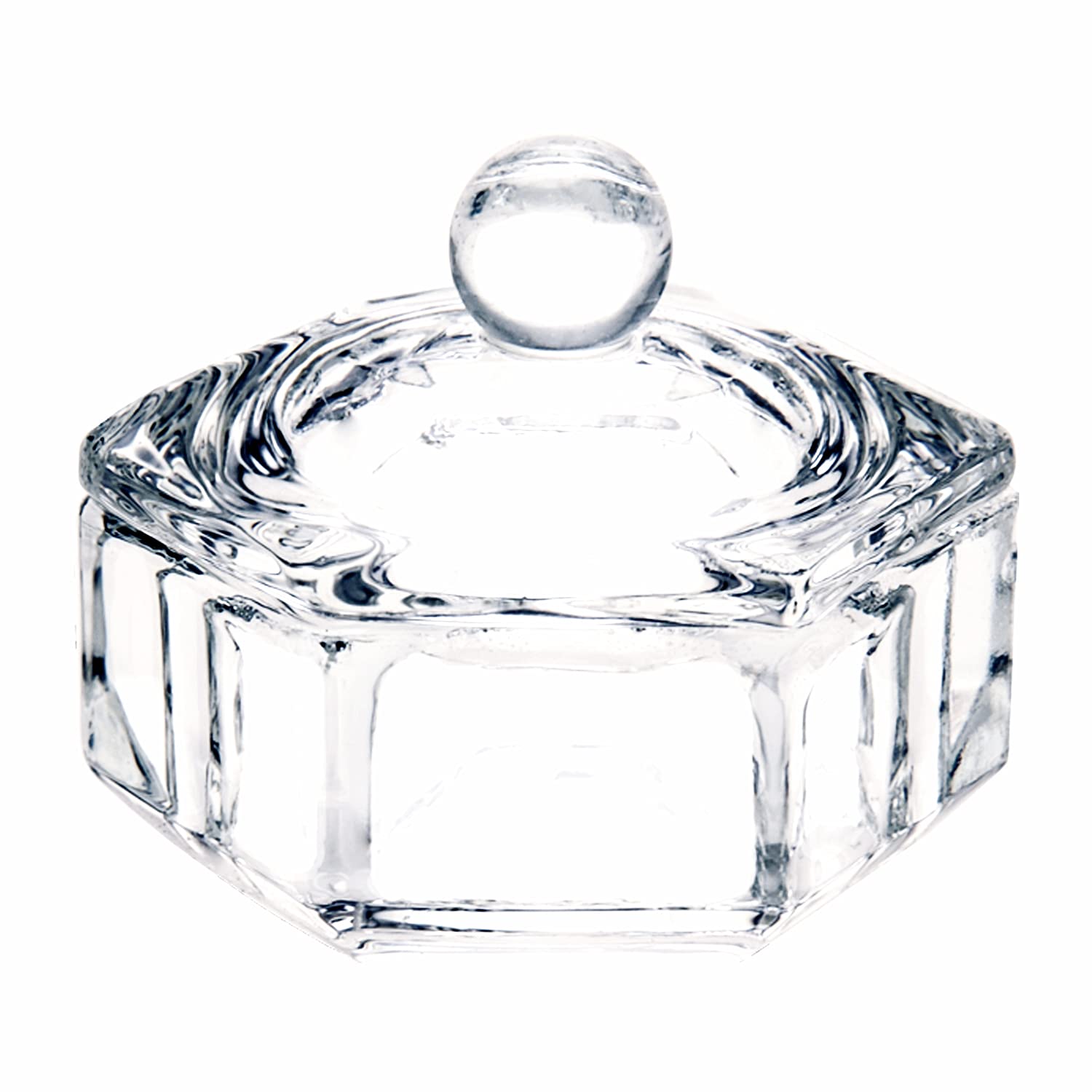 Euvoym 1 Pack Acrylic Liquid Glass Crystal Bowl - Small Dappen Dish with Lid for Nail Art Powder - Perfect for Nail Salon, DIY Manicure & Nail Extension Accessories