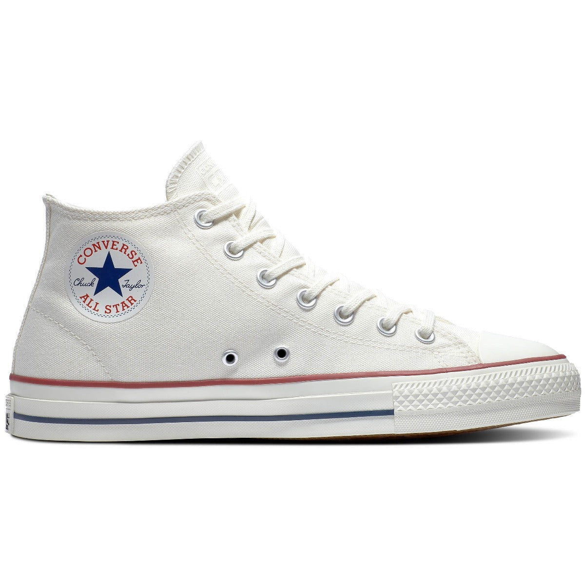 Converse CONS CTAS Pro Mid Sneakers - Egret/Red/Clemantis Blue | High-Top Skate Shoes for Men & Women | Durable Canvas & Cushioned Insole for Streetwear & Skateboarding