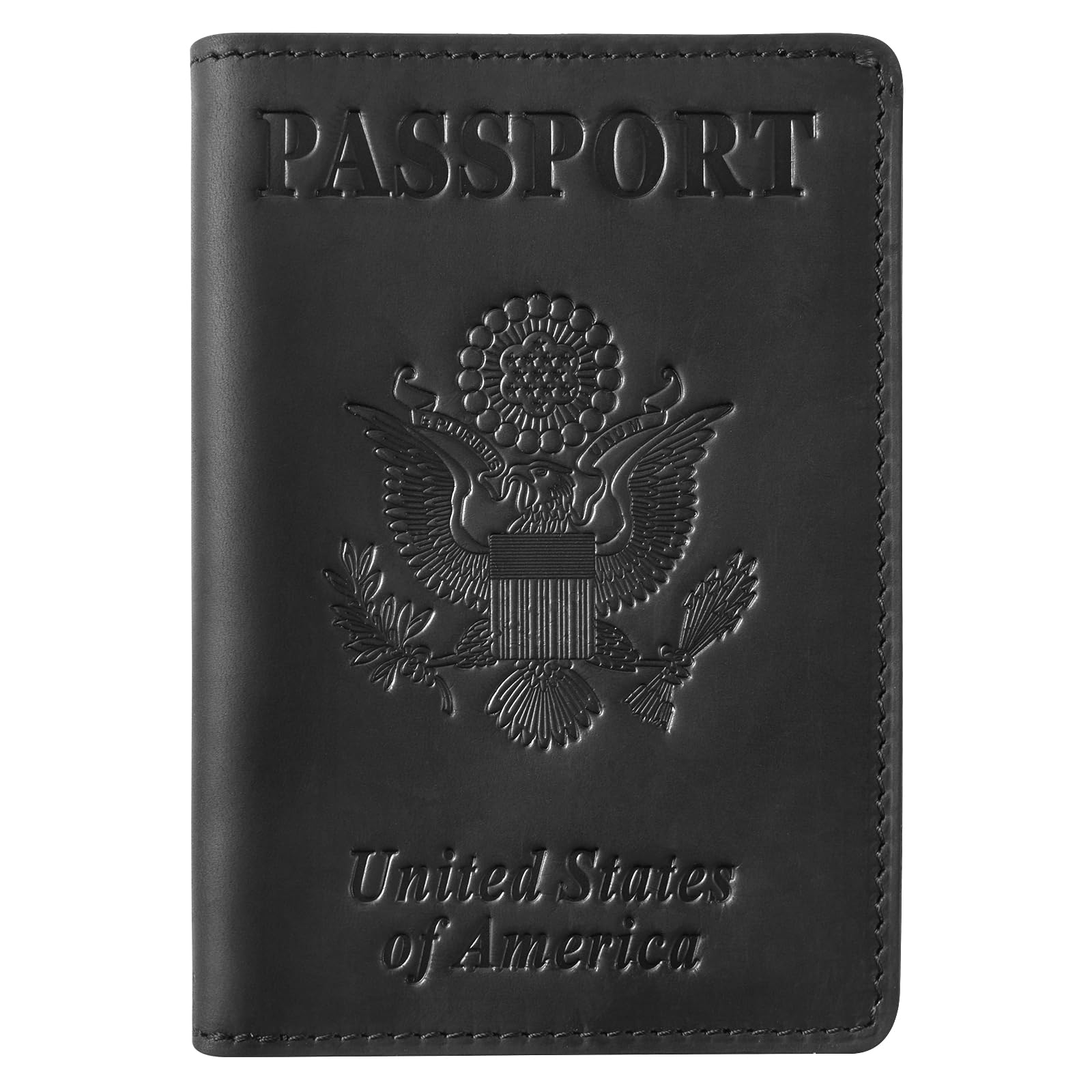 Jack&Chris Genuine Leather Passport Holder - RFID Blocking Travel Wallet Cover for Men & Women | Premium Document Organizer with Card Slots (JC105-Black) - Perfect for International Travel & Business Trips