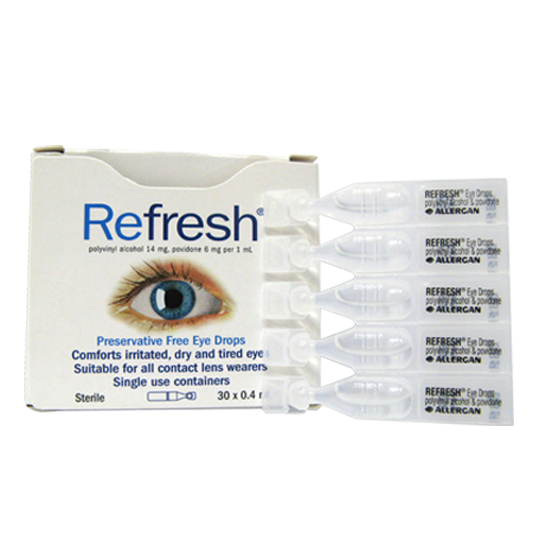 Refresh Eye Drops 0.4mL (30 Count) - Soothing Dry Eye Relief for Contact Lens Wearers & Computer Users - Perfect for Office, Travel, and Daily Eye Care