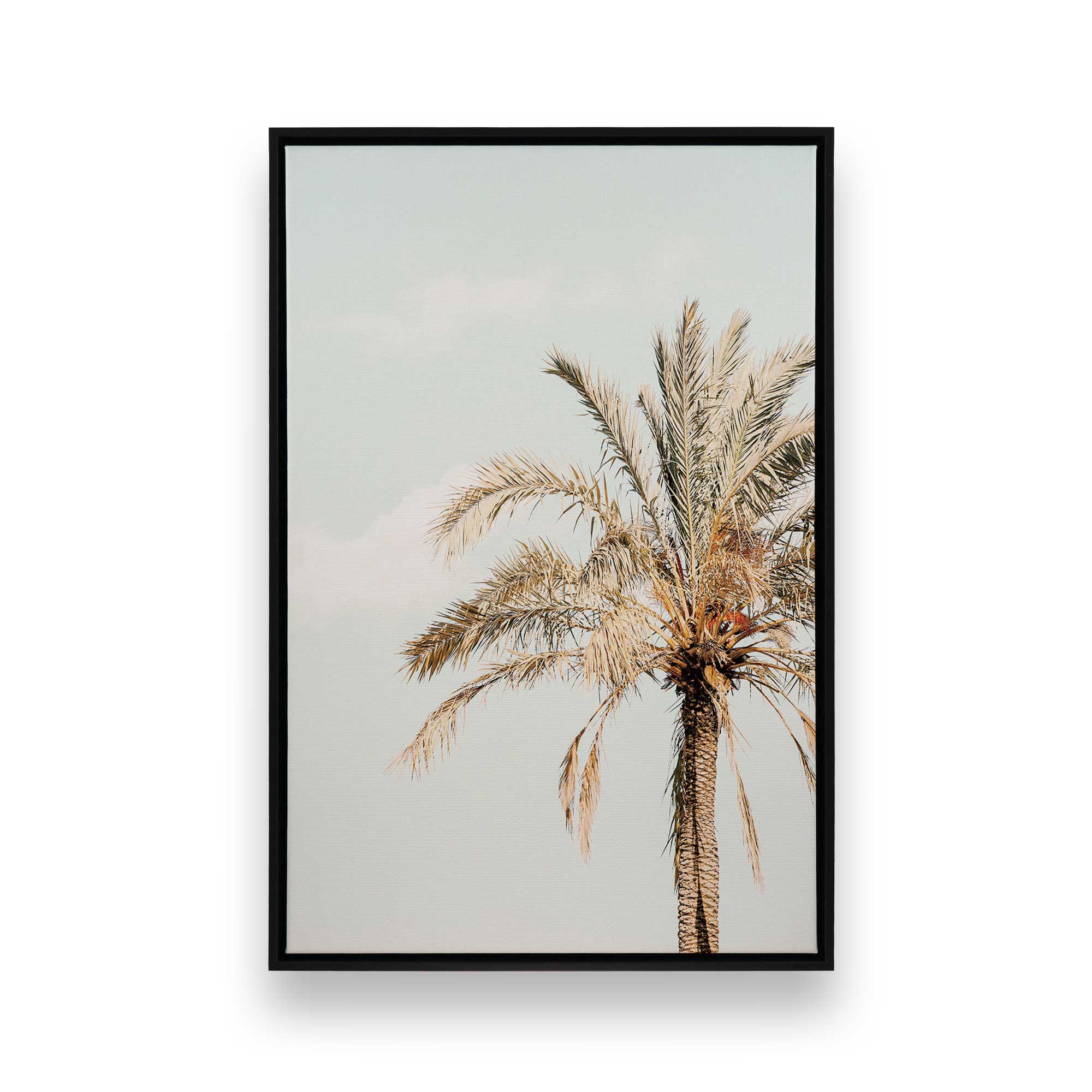 Golden Palm View Canvas Wall Art Print - Tropical Beach Decor for Living Room, Bedroom & Office
