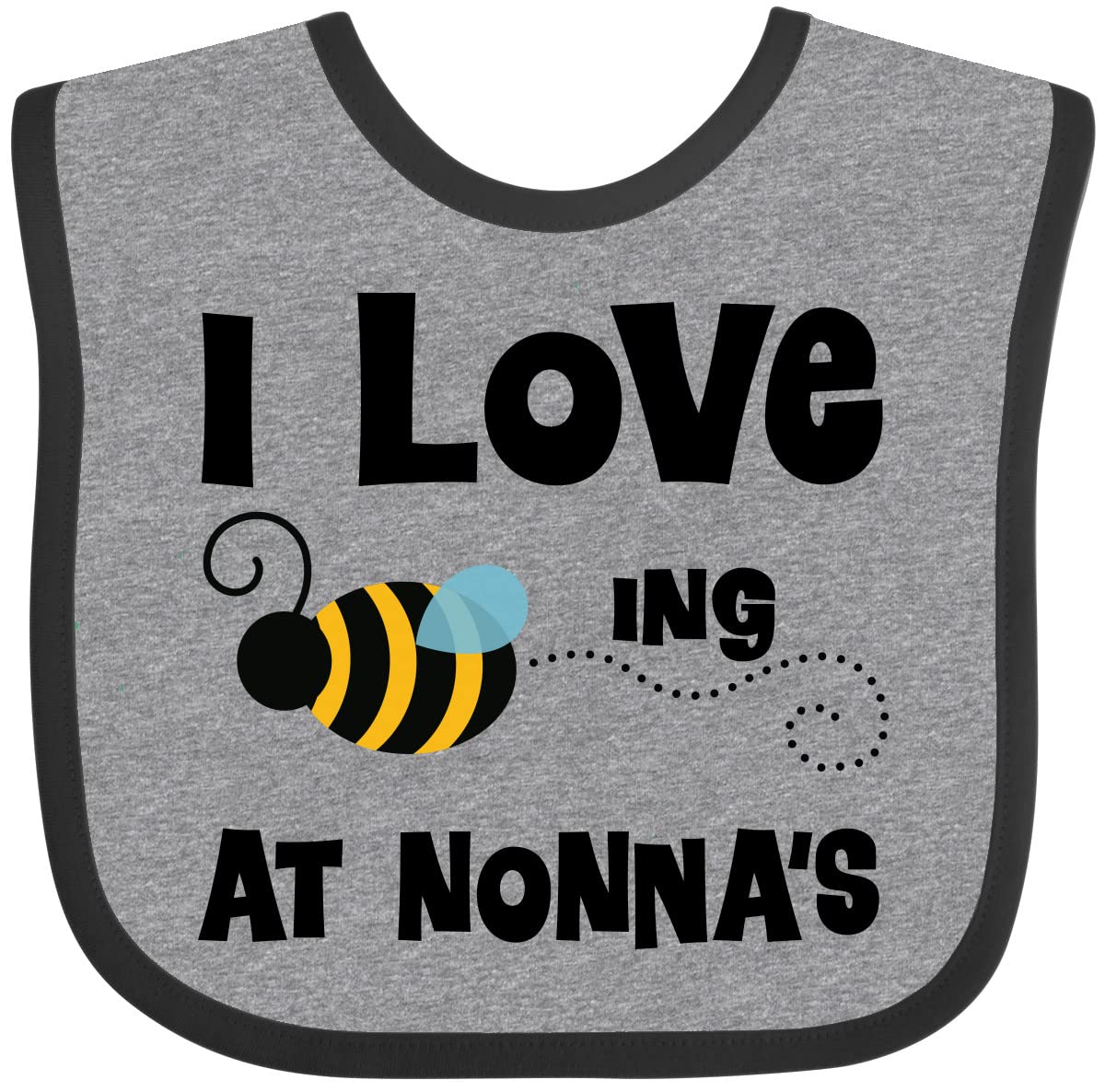 Inktastic Nonna's House Bee Baby Bib - Adorable Organic Cotton Bib for Infants & Toddlers - Perfect for Feeding, Drooling & Messy Meals - Cute Bee Design for Boys & Girls