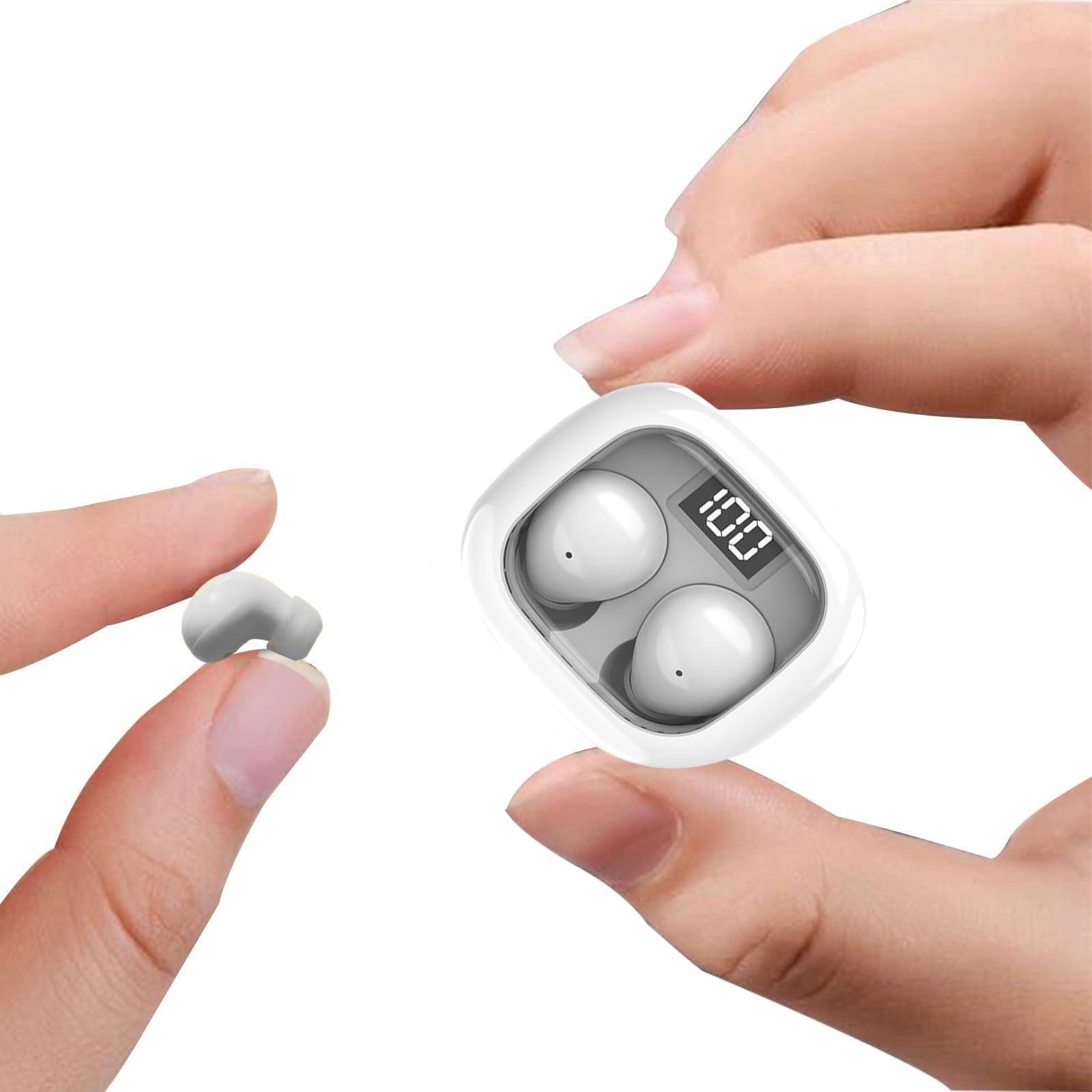 Mini Wireless Bluetooth Earbuds for Kids - Soft Invisible Sleep Earphones with Noise Cancelling for Small Ears, iPhone & Android Compatible | Perfect for Sleeping, Gaming, Work & Spy Use