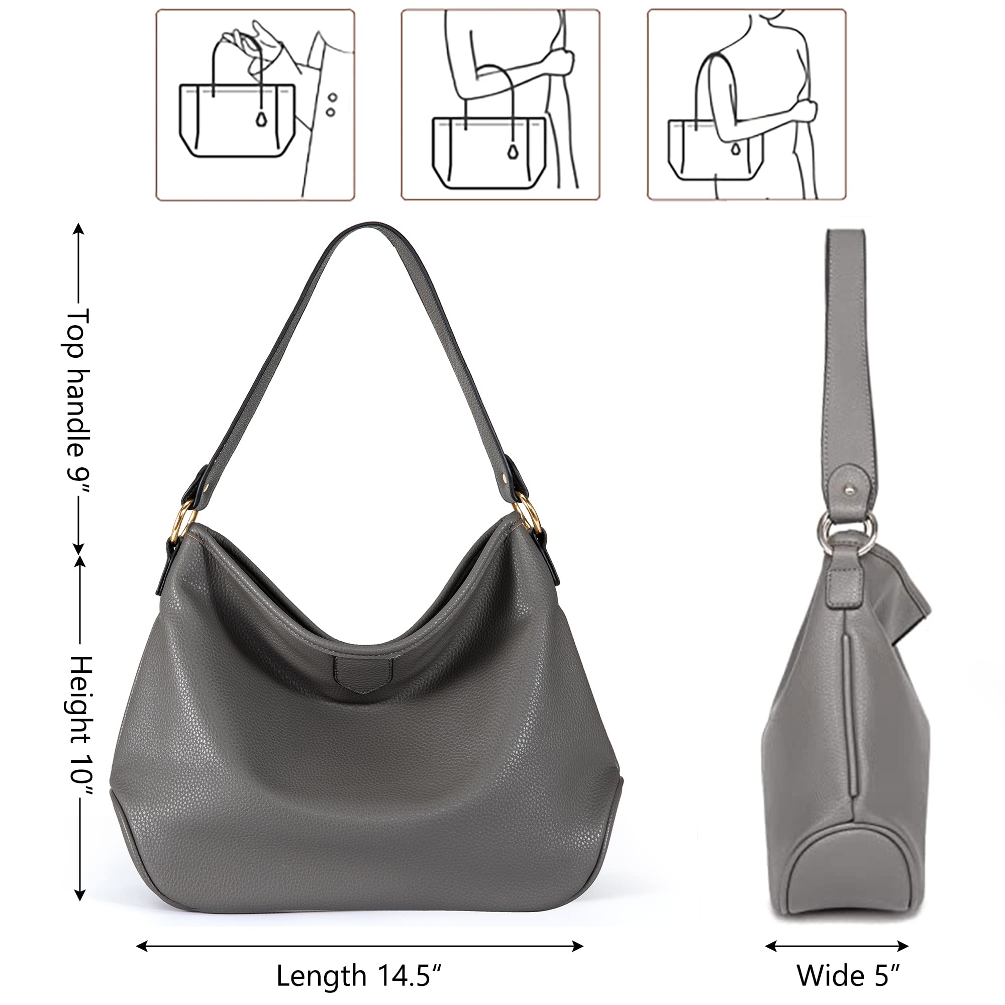 Montana West Soft Hobo Bags for Women - Stylish Leather Shoulder Satchel Purse & Handbag for Everyday Use, Work, and Travel