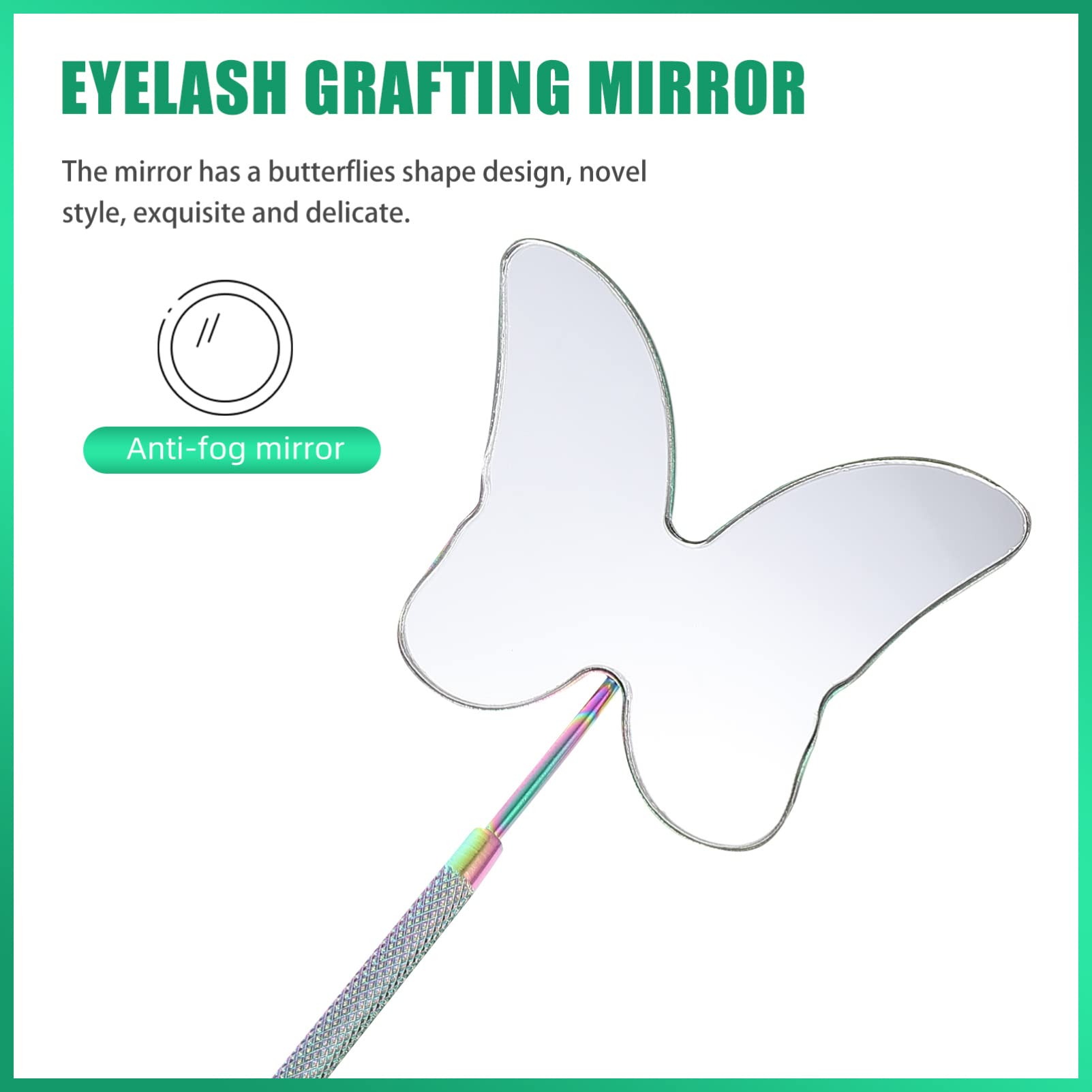 SOLUSTRE Detachable Eyelash Extension Mirror - Stainless Steel Handheld Lash Application Mirror for Professional & Home Use - Perfect for Eyelash Extensions, Makeup, Hairdressing & Beauty Salons