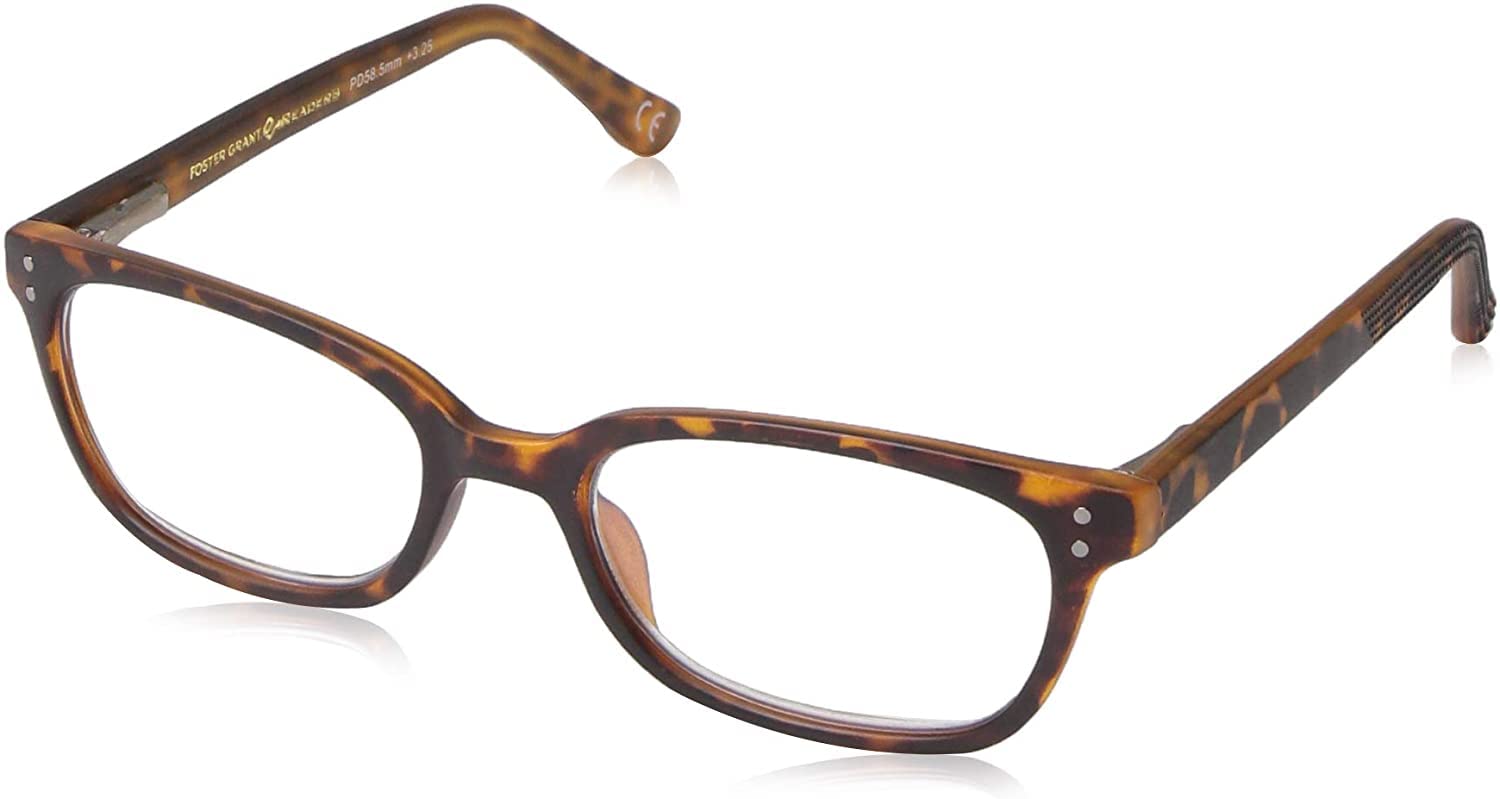 Foster Grant Women's Sheila Rectangular Reading Glasses +1.50 +2.00 +2.50 +3.00 Strength | Lightweight Comfortable Eyewear for Reading, Computer Work & Crafts