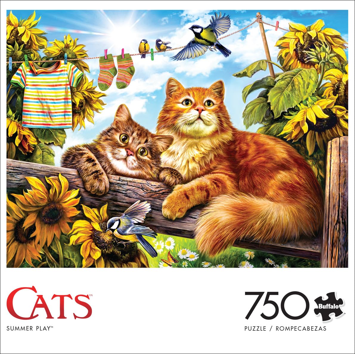 Buffalo Games 750 Piece Jigsaw Puzzle for Adults - Summer Play by Nadia Strelkina - Challenging Puzzle with 24