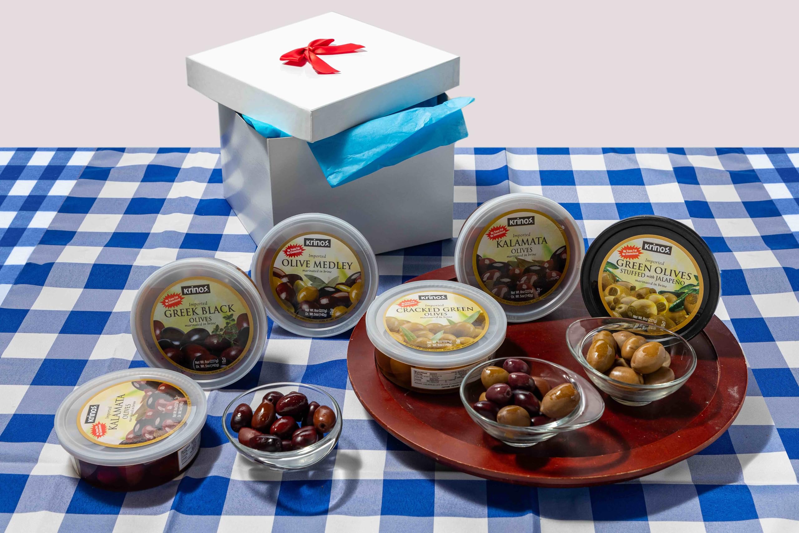 Premium Healthy Gourmet Gift Set with Kalamata, Black & Green Stuffed Olives - Ready-to-Eat Greek Meals & Mediterranean Snacks - Perfect for Holiday Gifts, Housewarming & Gourmet Food Lovers