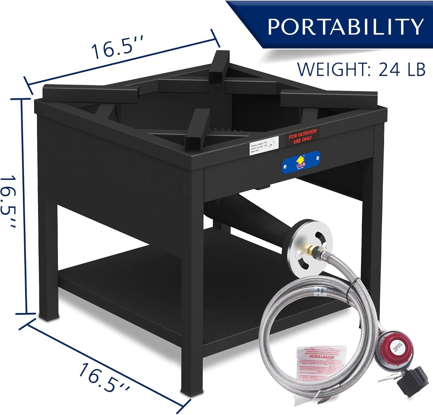 ARC 40QT Stainless Steel Seafood Boiling Kit with 200,000 BTU Propane Burner - Includes Crawfish Boil Pot, Basket & Steamer Rack - Perfect for Outdoor Cooking, Steaming, Turkey Frying, Lobster & Shrimp Boiling - Ideal for Backyard Parties, Camping & Seafood Feasts