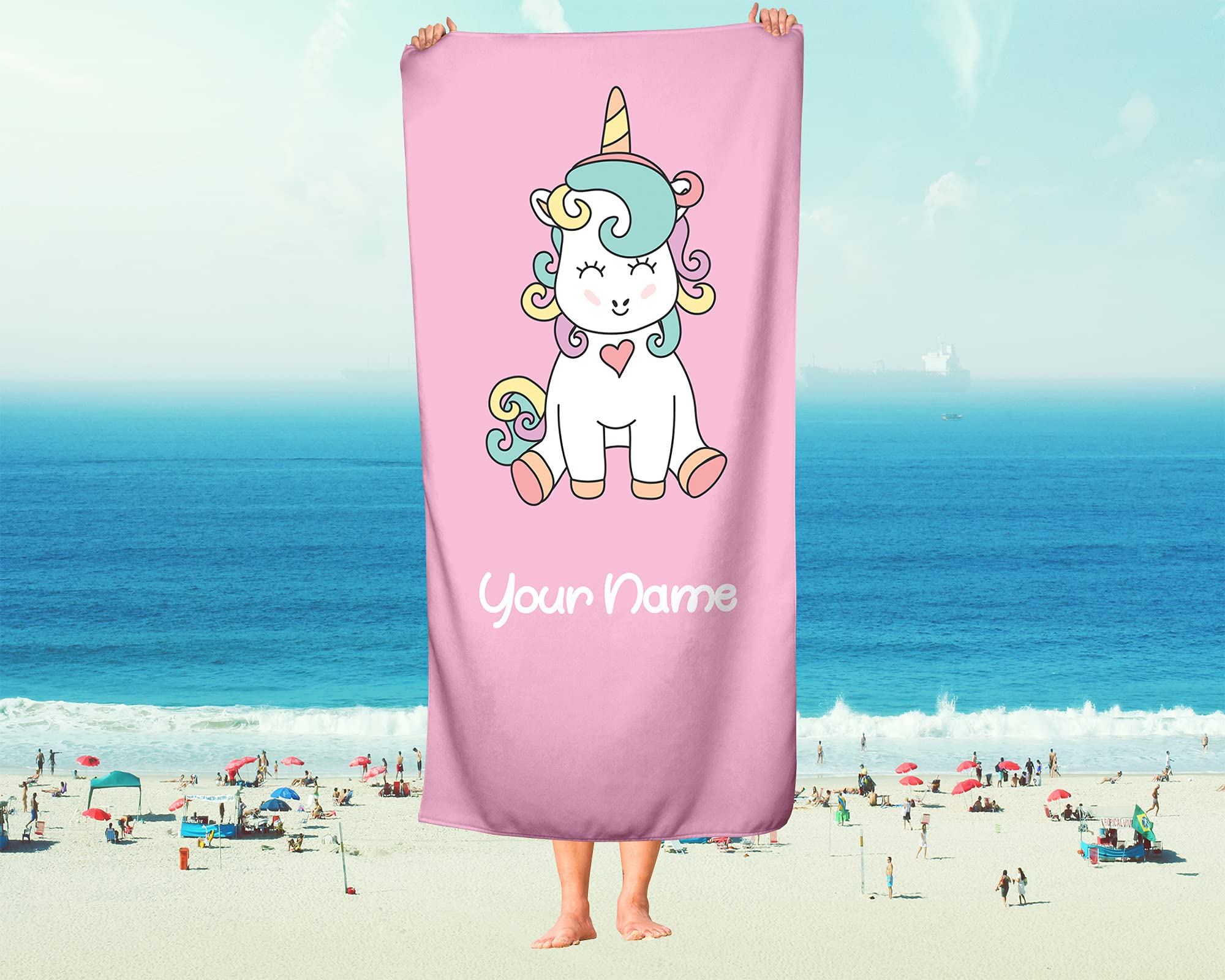 Personalized Unicorn Hooded Towel for Kids & Adults - Custom Travel, Beach, Pool and Bath Towel 30