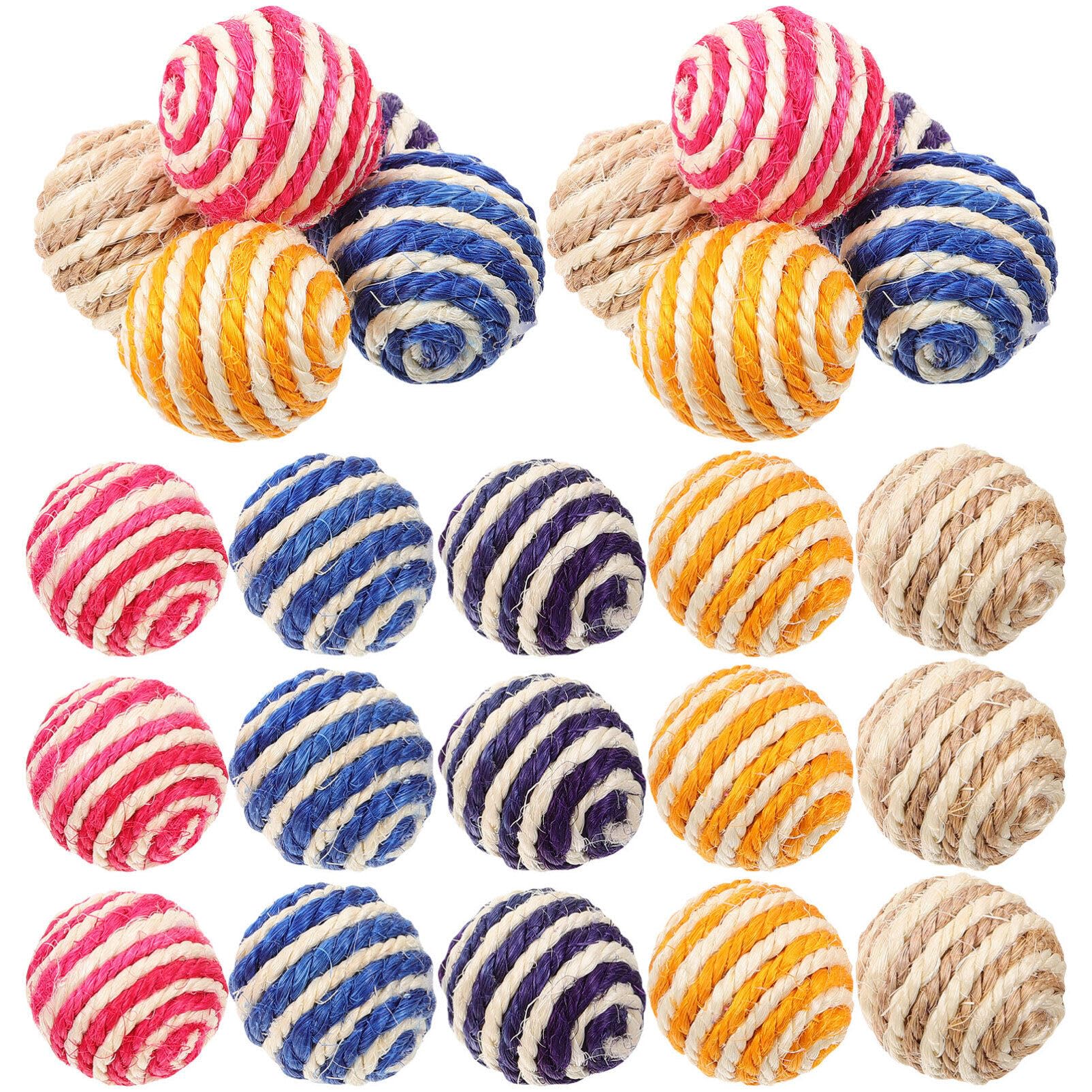 Balacoo 35-Pack Cat Sisal Ball Toys - Interactive Kitten Play, Scratch & Chew Toys with Rattle Sound - Durable Sisal Rope Woven Balls for Indoor Cats - Perfect for Playtime, Training & Exercise
