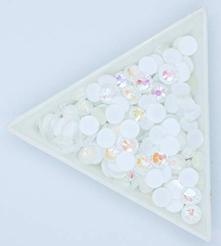 Luminous Crystal AB Nail Art Rhinestones - 1440pcs White AB Mix Size Flatback Strass Gems for 3D Nail Designs | DIY Nail Decorations, Manicure, Pedicure & Beauty Salon Use