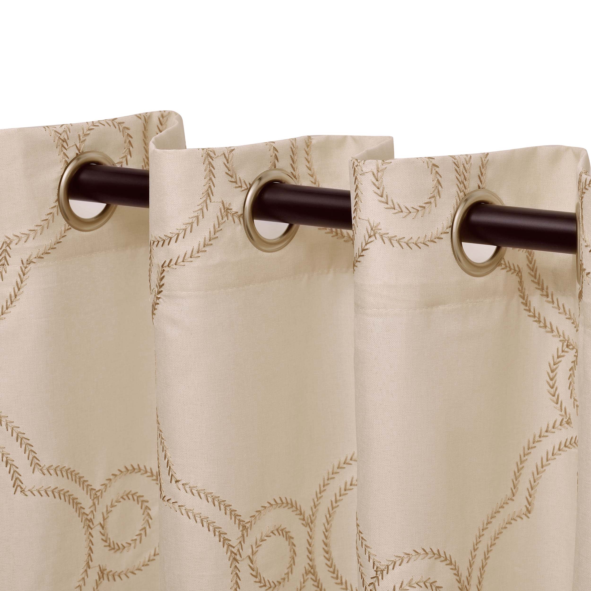 Embroidered Moroccan Sheer Grommet Curtain Set - Elegant Window Treatments for Living Room, Bedroom & Boho Home Decor