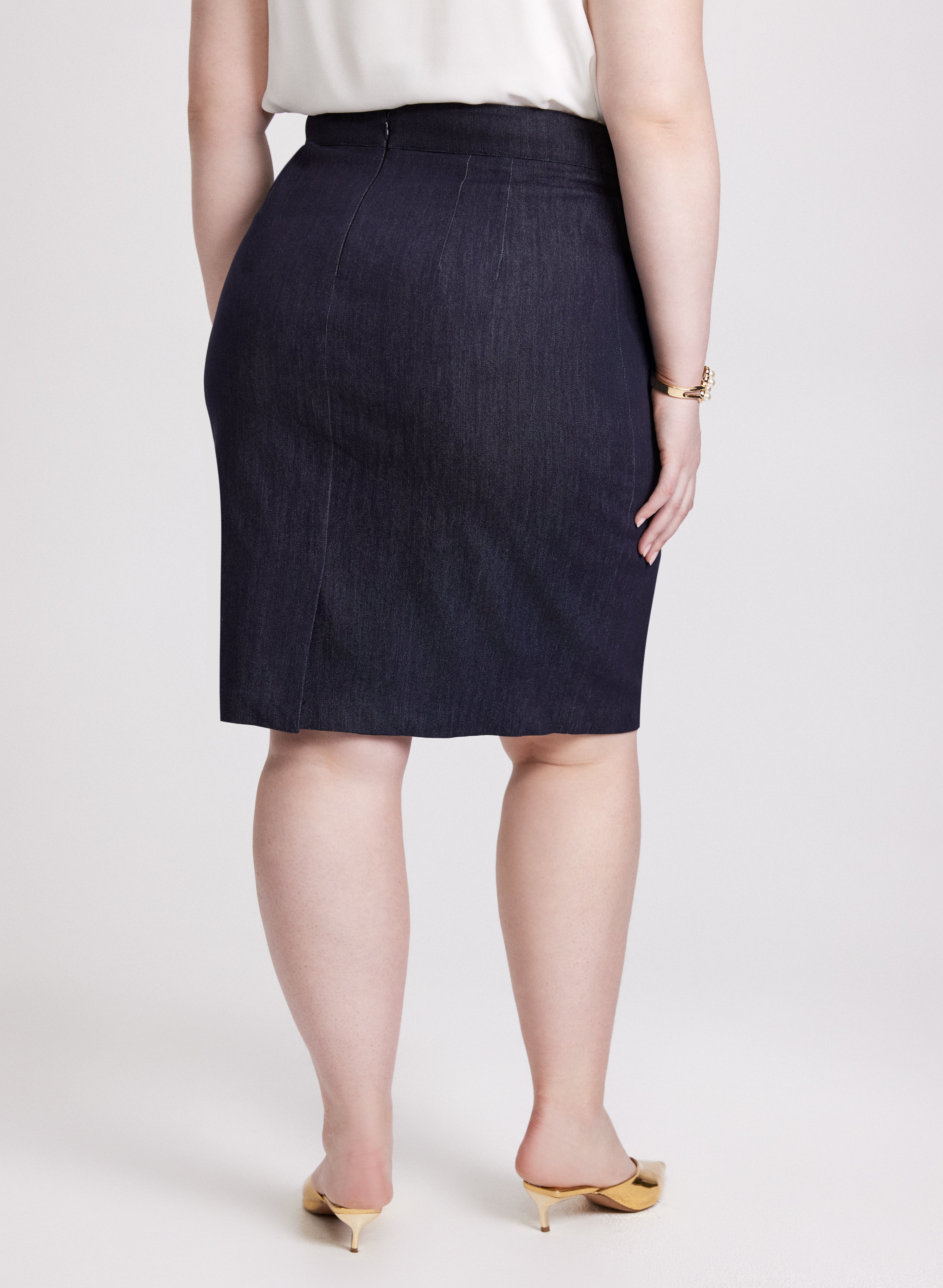 Stylish High Waist Denim Pencil Skirt for Women - Vintage Blue Stretch Jeans Skirt - Perfect for Office, Date Night & Casual Outings