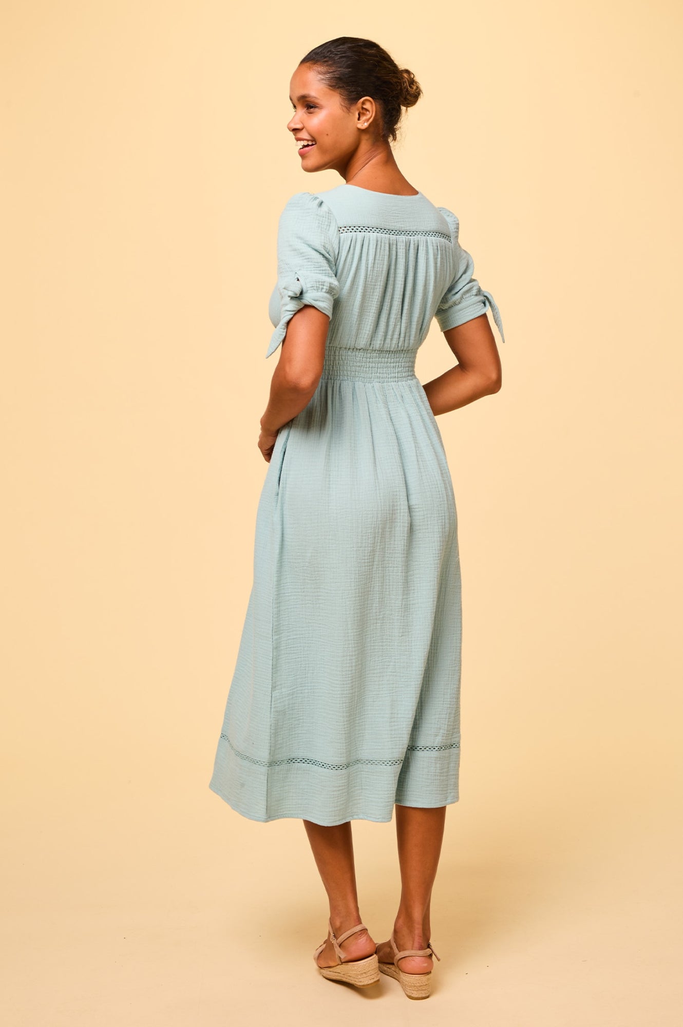 Olga Cheesecloth Dress for Women - Flowy Boho Maxi Dress in Aqua Blue | Perfect for Beach, Vacation, and Summer Outfits