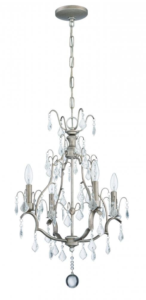 Craftmade 1074C-AO 4-Light Mini Chandelier - Elegant Ceiling Lighting Fixture for Dining Room, Bedroom, or Entryway