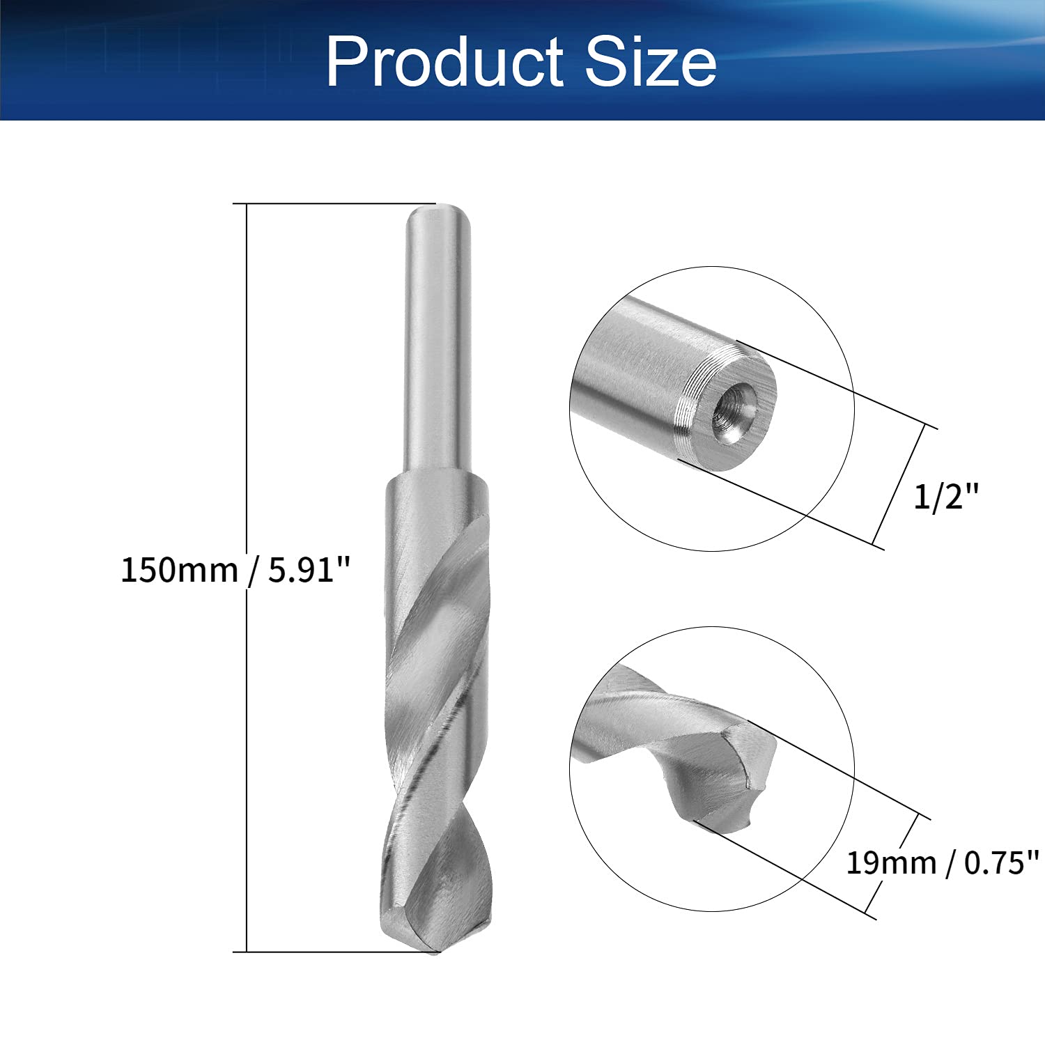 19mm HSS Drill Bit 1/2