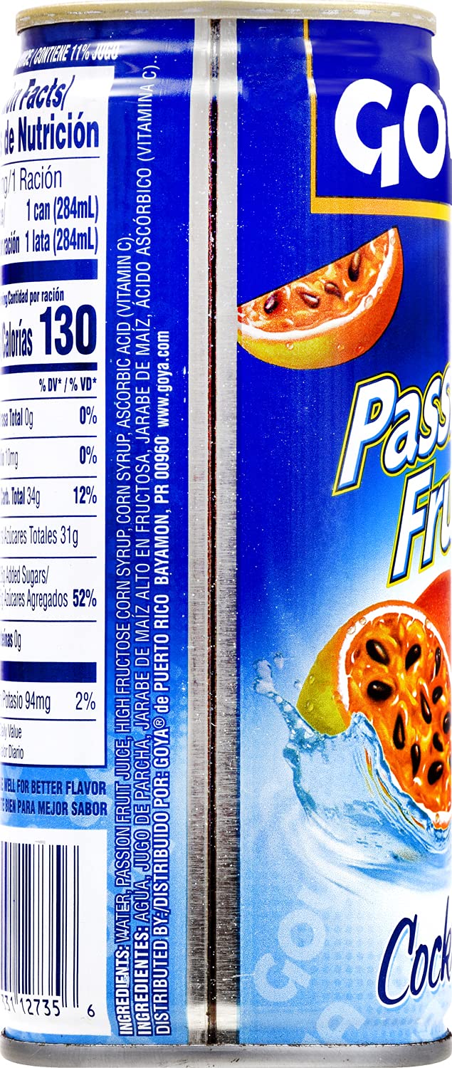 Goya Foods Passion Fruit Juice Drink - Tropical Cocktail Beverage, 9.6 Fl Oz (Pack of 24) | Refreshing Natural Flavor | Perfect for Smoothies, Mocktails, Summer Drinks | Great for Hydration & Healthy Lifestyle | Ideal for Parties, BBQs, Pool Parties & Family Gatherings | Non-Alcoholic Tropical Juice for Kids & Adults