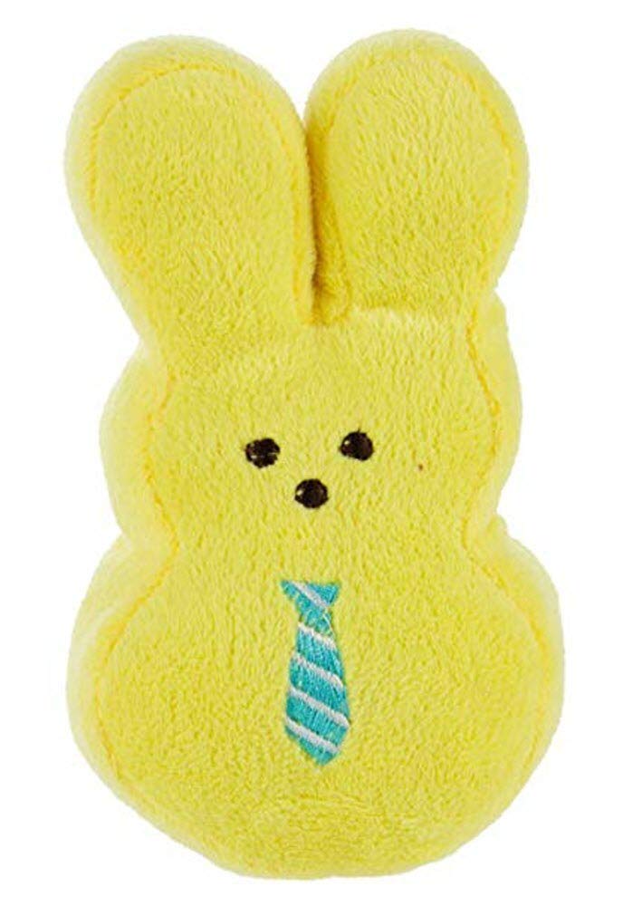 Peeps Plush Bunny Squeaky Toy - Soft Yellow Stuffed Animal for Dogs & Babies - Cute Easter Gift & Stress Relief Toy for Kids, Pets & Office Decor