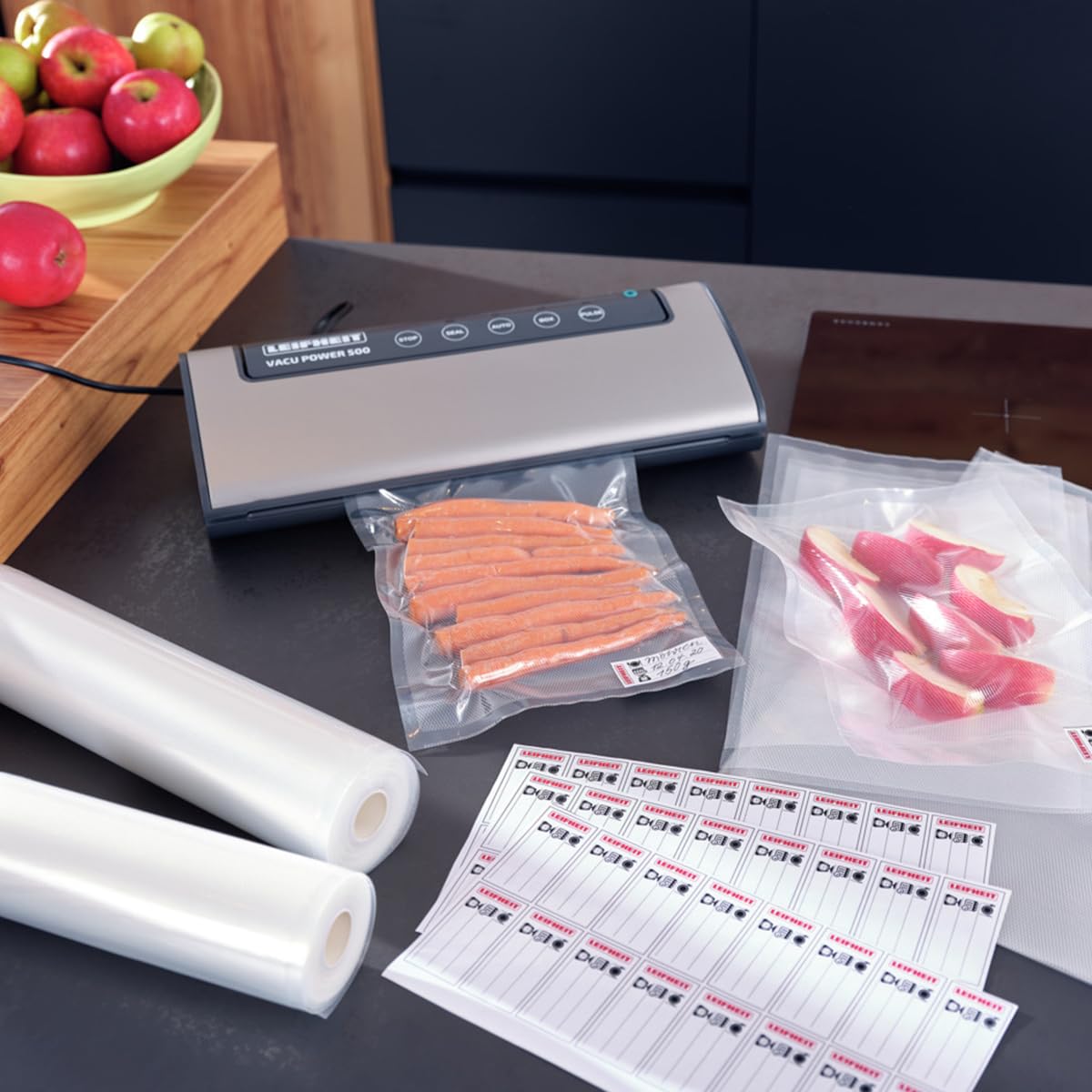Leifheit Vacuum Storage Bags 20x30cm - 20 Pack | Airtight Food Saver Bags for Leifheit Vacuum Sealers | Clear Plastic Bags for Meal Prep, Sous Vide & Long-Term Food Storage