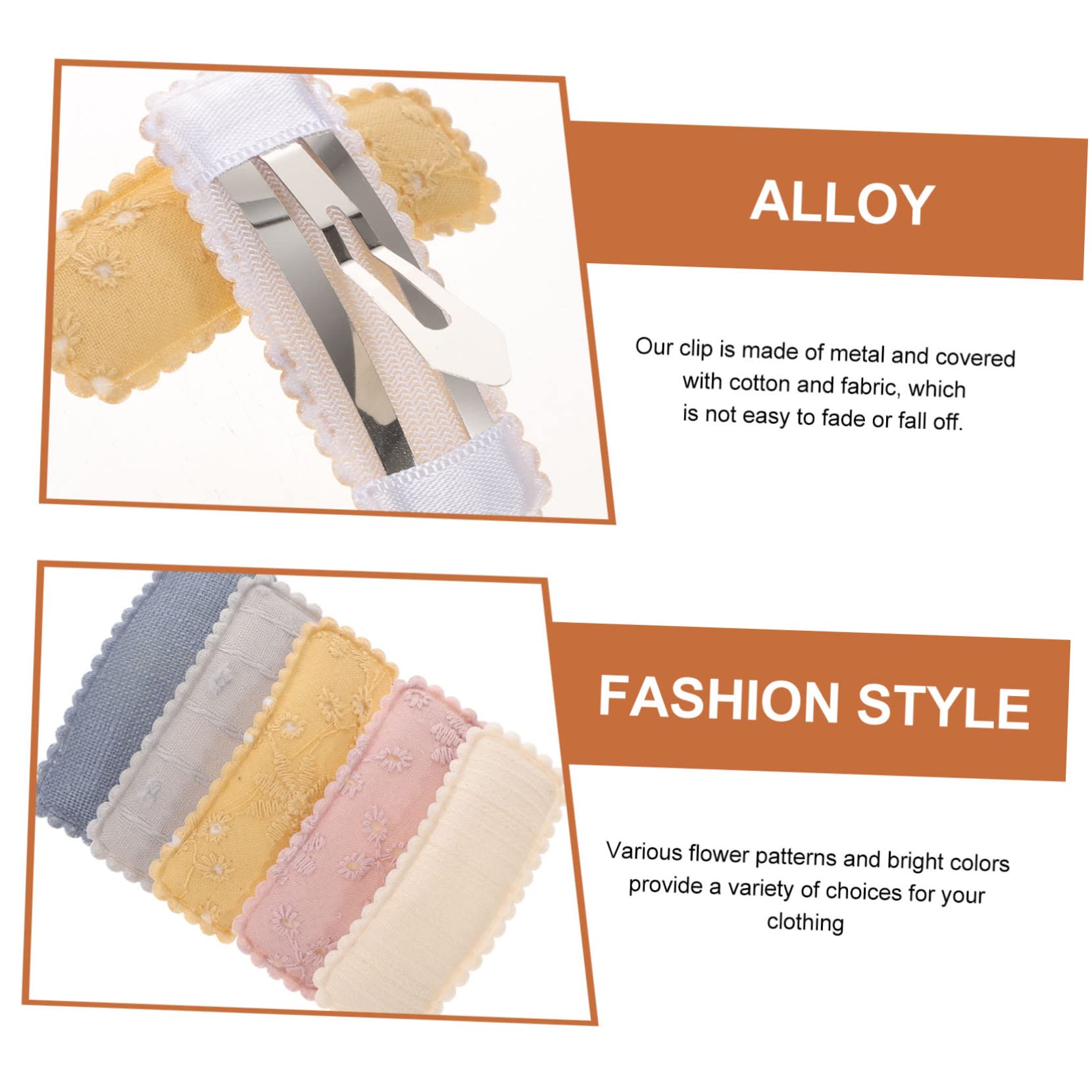 Minkissy 5 Sets Matte Hair Clips for Women & Girls - Durable Alloy & Fabric Snap Barrettes (5 Pairs x 5) - Perfect for School, Work, Parties and Everyday Hairstyling