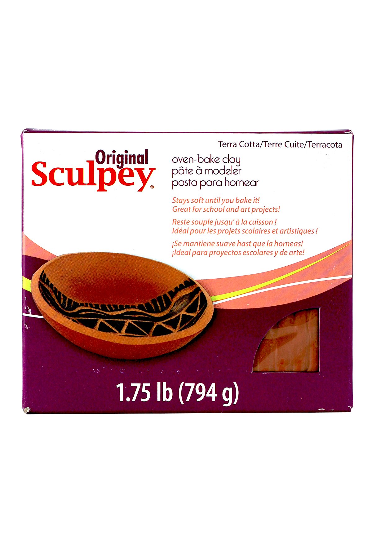 Original Sculpey Terra Cotta Oven Bake Polymer Clay - Non-Toxic Modeling Clay for DIY Crafts, Jewelry Making & Home Decor (1.75 lb) - Perfect for Sculpting, Pottery & Art Projects