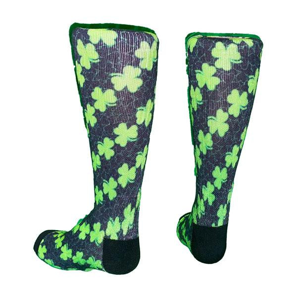 Youth Shamrock Flow Crew Socks - Comfortable St. Patrick's Day Green Socks for Boys & Girls - Perfect for School, Sports & Everyday Wear