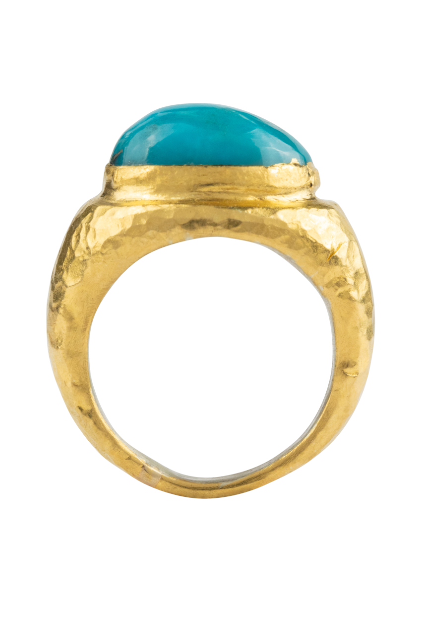 Sleeping Beauty Turquoise & Gold Ring – Elegant Handmade Jewelry for Women | Perfect for Gifts, Weddings & Everyday Wear