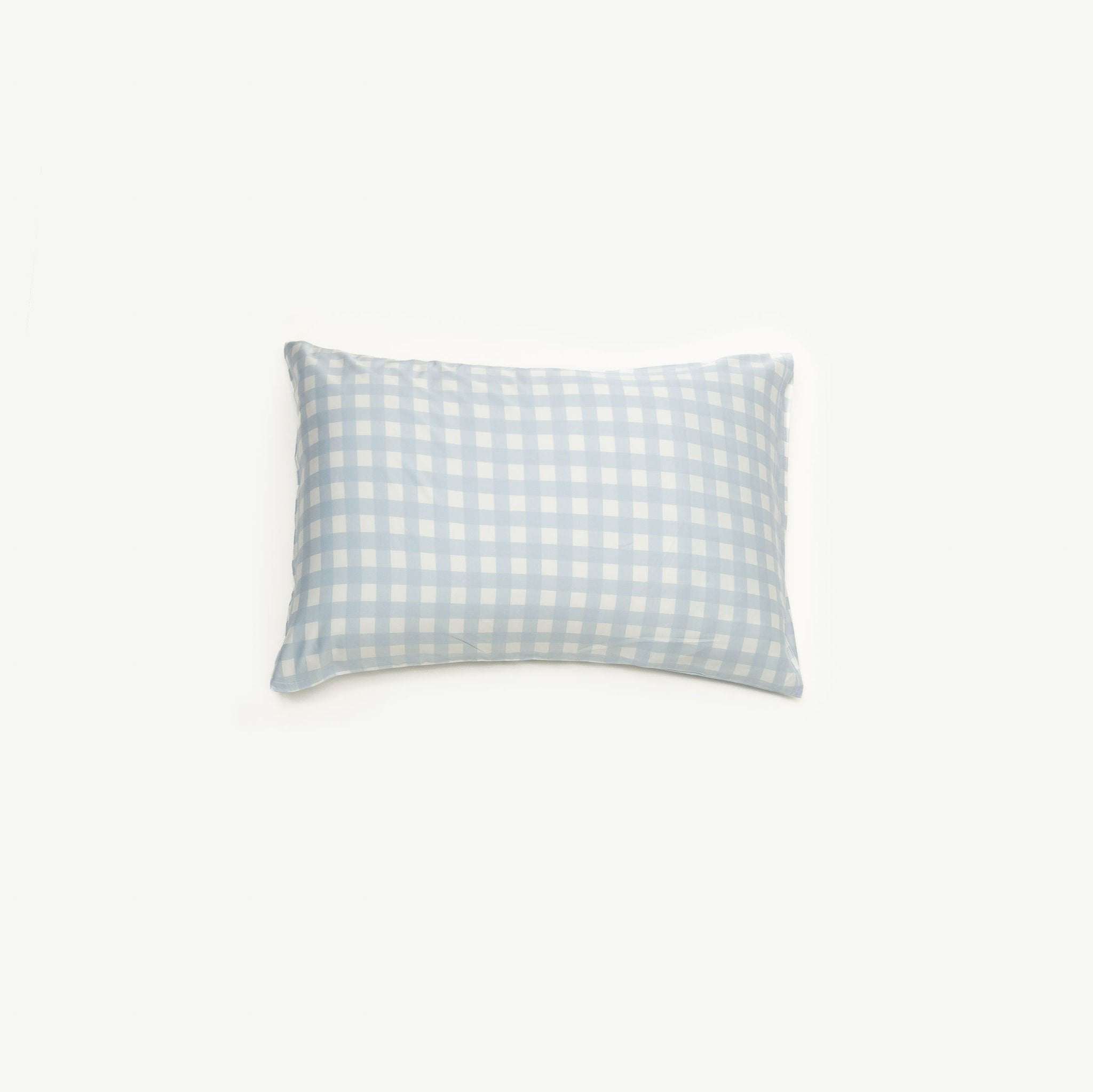 Premium Bamboo Pillowcase - Breathable & Hypoallergenic Sky Gingham Pattern for Cool Sleep | Bedroom, Guest Room & Travel Use
