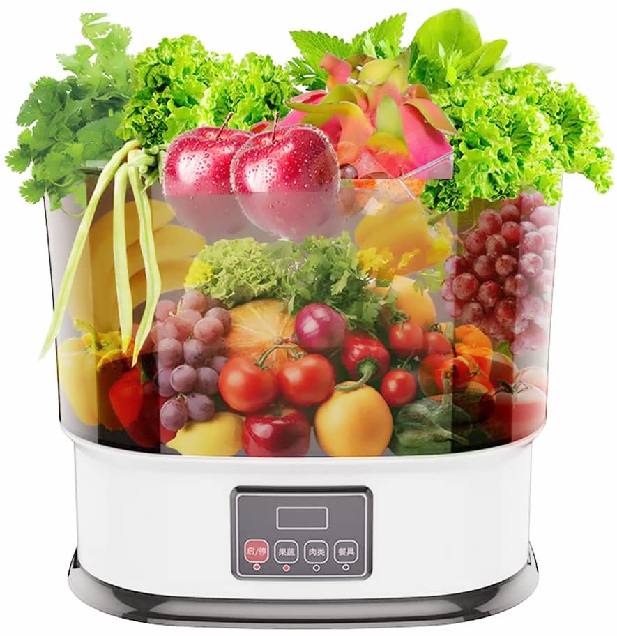 10L Automatic Fruit and Vegetable Washing Machine with Ozone Cleaner - Household Food Purifier for Salad, Berries & Produce - Perfect for Healthy Eating & Kitchen Cleaning