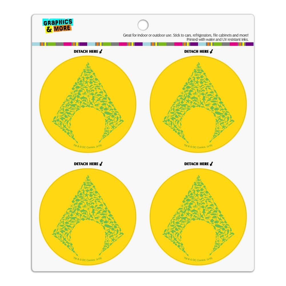 Aquaman Icons Logo Vinyl Refrigerator Magnets Set - 6 Pack Circle Fridge Magnets for Home, Office, Locker & Dorm Decor - Perfect for Comic Fans & Collectors