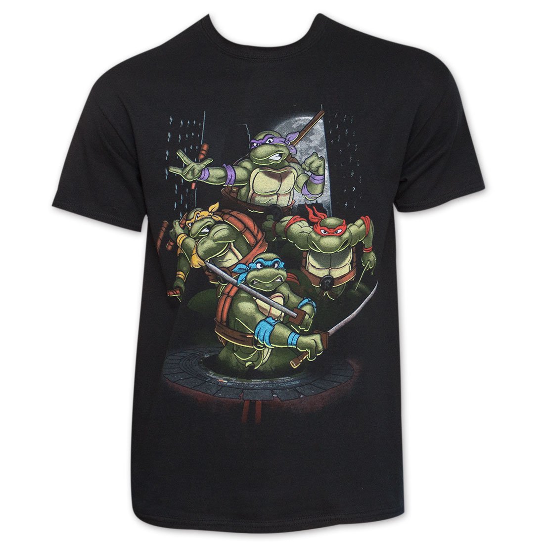 Teenage Mutant Ninja Turtles Graphic Black T-Shirt for Men - Soft Cotton Crewneck Tee (Size S) | Casual Wear, Cosplay & TMNT Fan Gifts