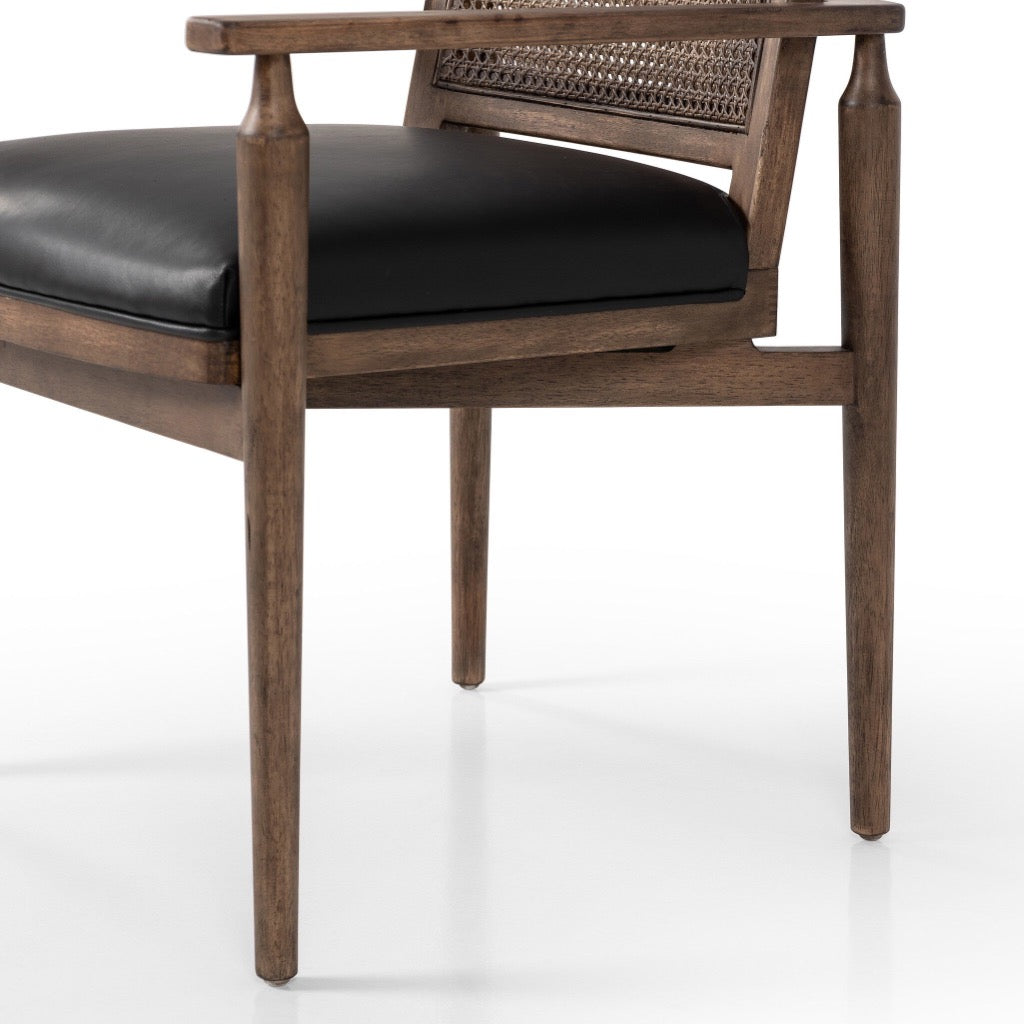 Xavier Dining Armchair - Carson Black Finish, Modern Upholstered Side Chair for Kitchen, Dining Room & Office - Comfortable & Stylish Seating Solution