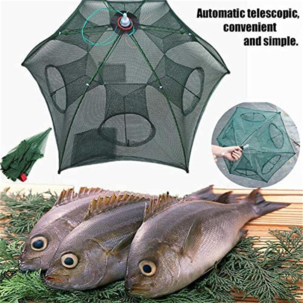 Magic Kreytrap Automatic Foldable Fishing Trap Net - Portable Umbrella Bait Trap for Catching Fish, Eels, Crabs, Lobsters, Minnows & Shrimp | Ideal for Freshwater, Saltwater & Ice Fishing