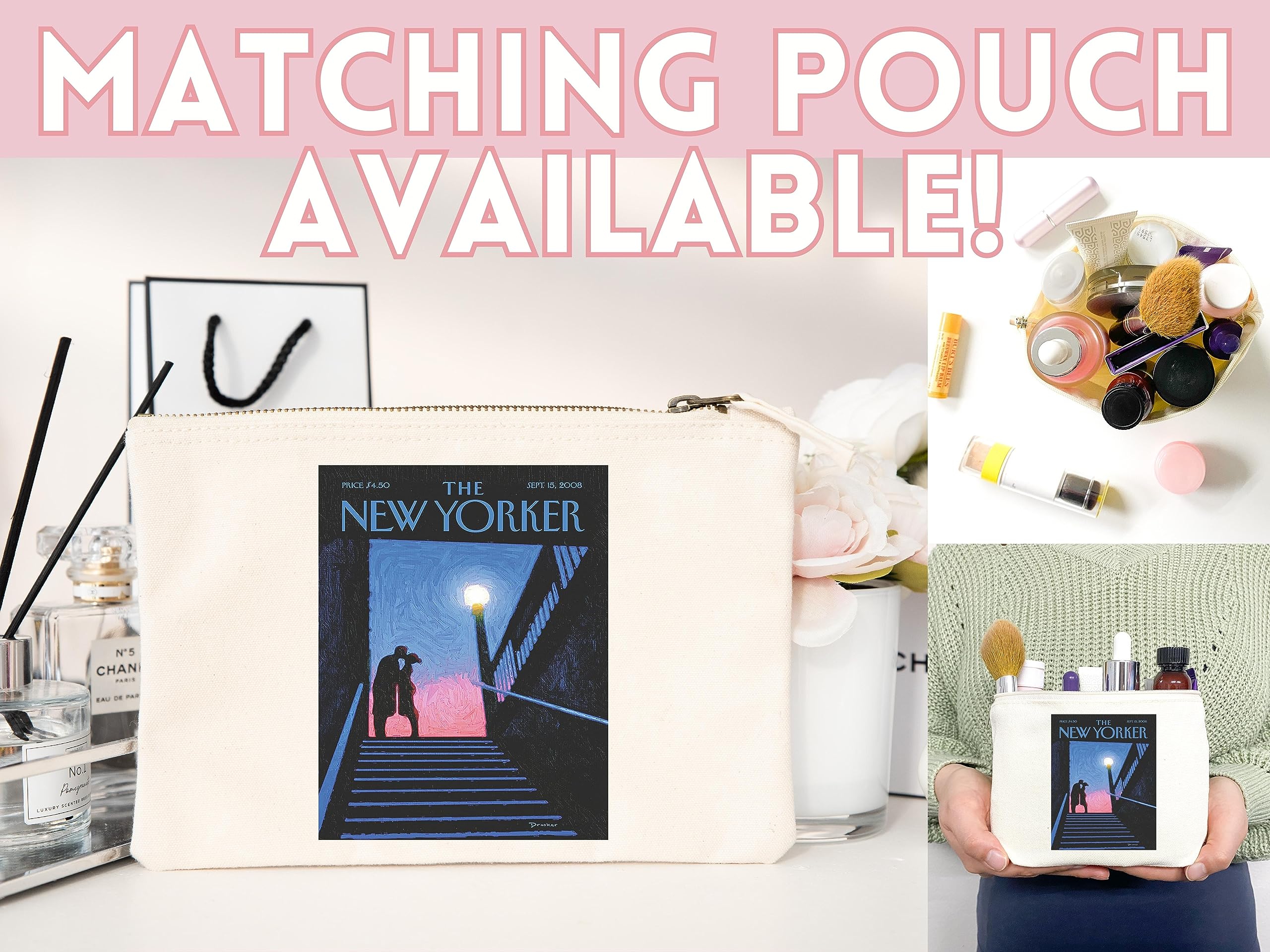 Stylish New Yorker Magazine Tote Bag - Trendy Art Print Aesthetic Everyday Carry Bag for Shopping, Beach & Work (Tote Bag Only)
