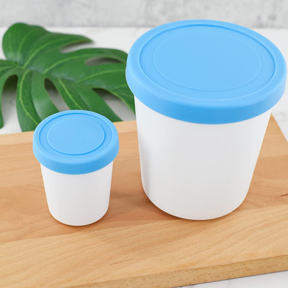 4pcs Reusable Silicone Ice Cream Cups with Lids - BPA-Free Freezer Safe Yogurt & Dessert Containers for Food Storage - Perfect for Homemade Ice Cream, Gelato, Sorbet & Party Serving