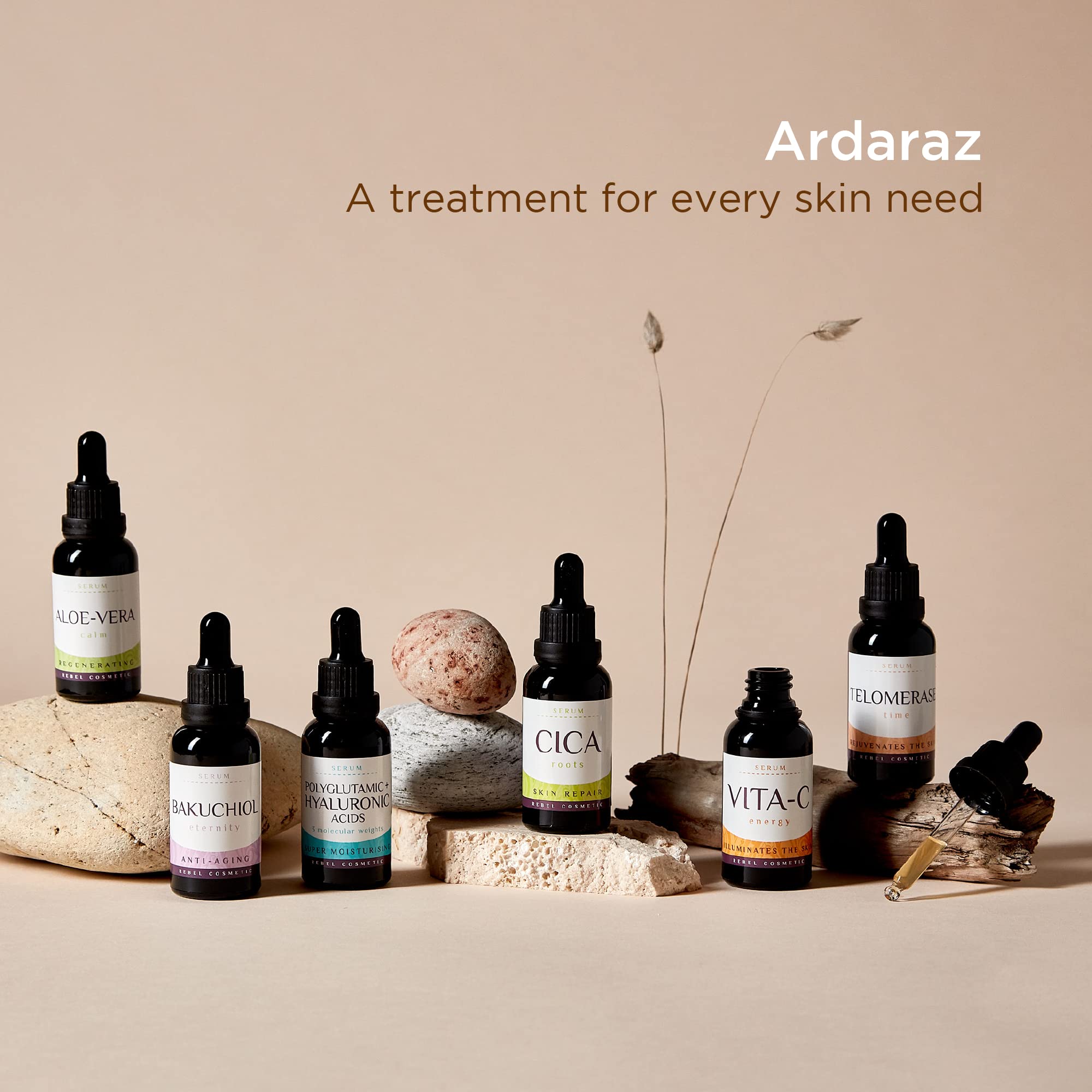 Ardaraz Anti-Aging Face Serum with Telomerase & Hyaluronic Acid - Wrinkle Reduction Treatment for Women & Men - Firming & Smoothing Concentrate for Sensitive Skin (30ml) - Perfect for Daily Skincare Routine & Nighttime Rejuvenation