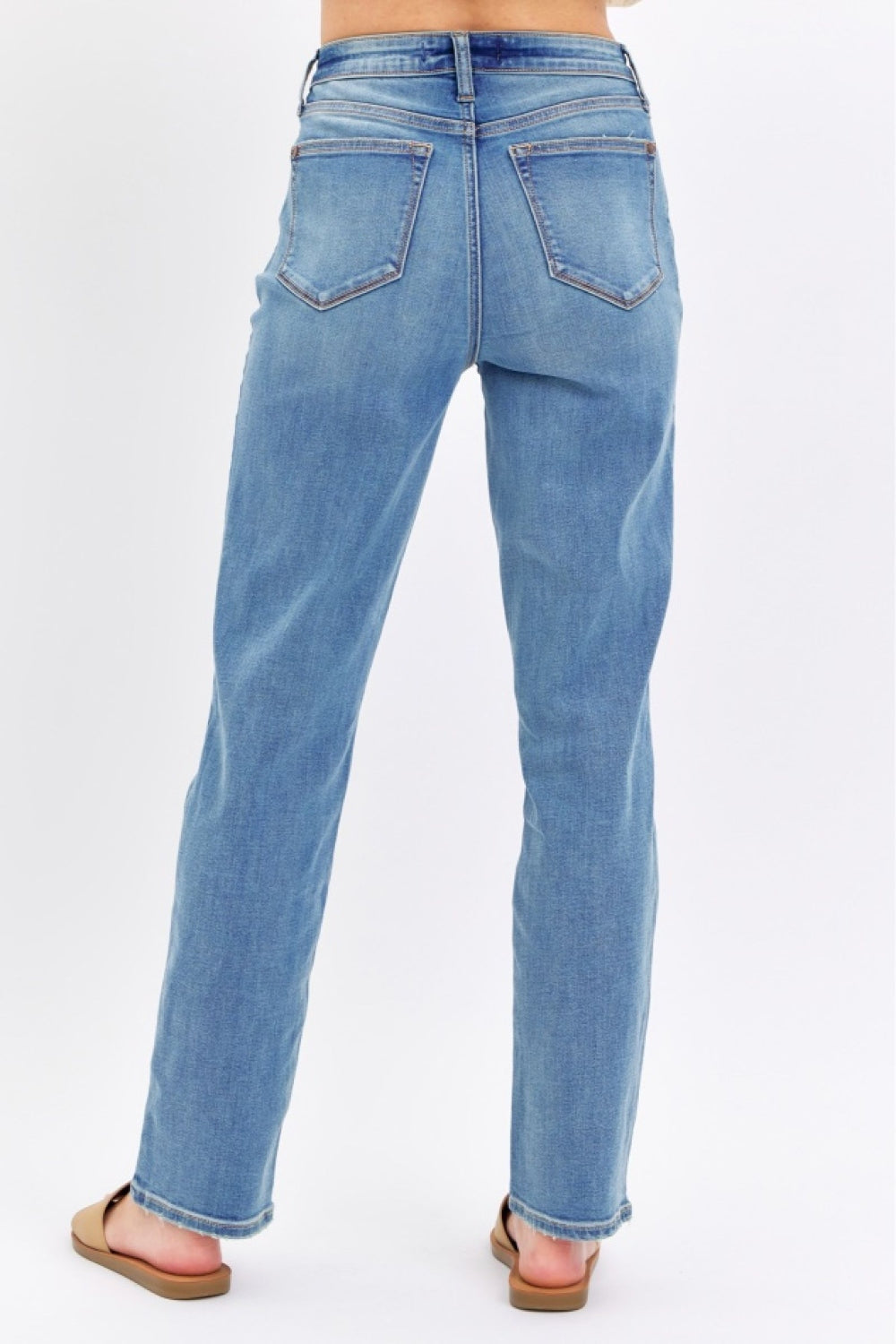 Judy Blue Women's High Waist Straight Leg Jeans - Classic Denim Pants for Casual Wear, Office & Everyday Comfort