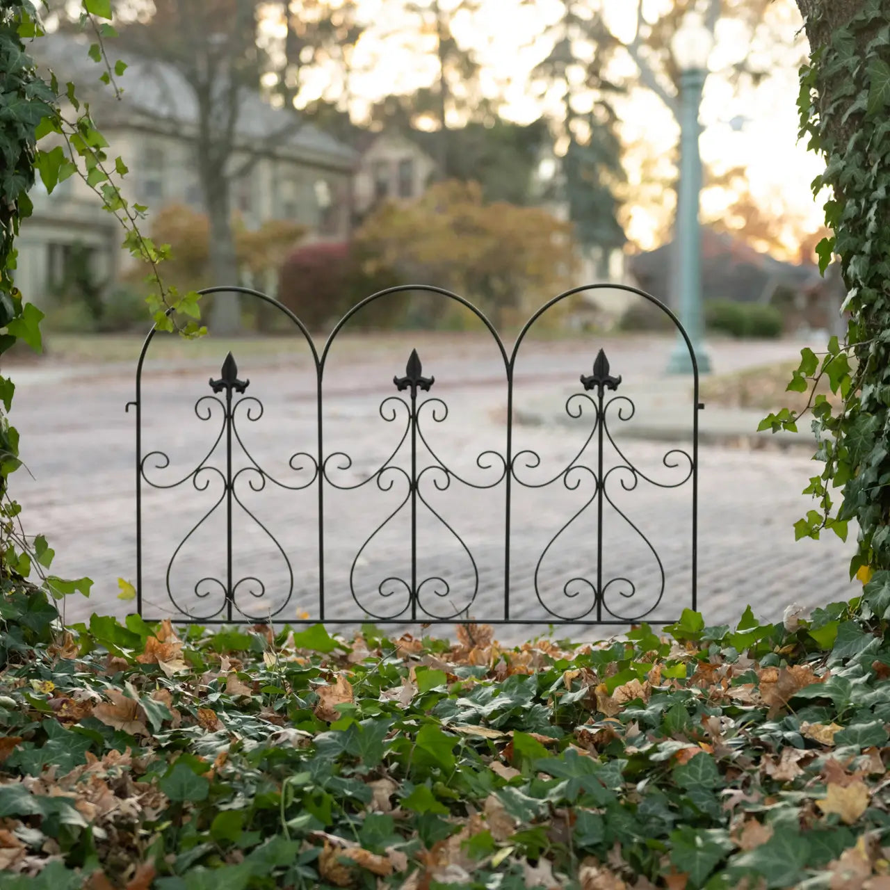 Black Garden Fence - Durable Metal Outdoor Fence for Yard, Lawn, and Flower Bed Protection | Perfect for Home Gardens, Landscaping, and Pet Safety