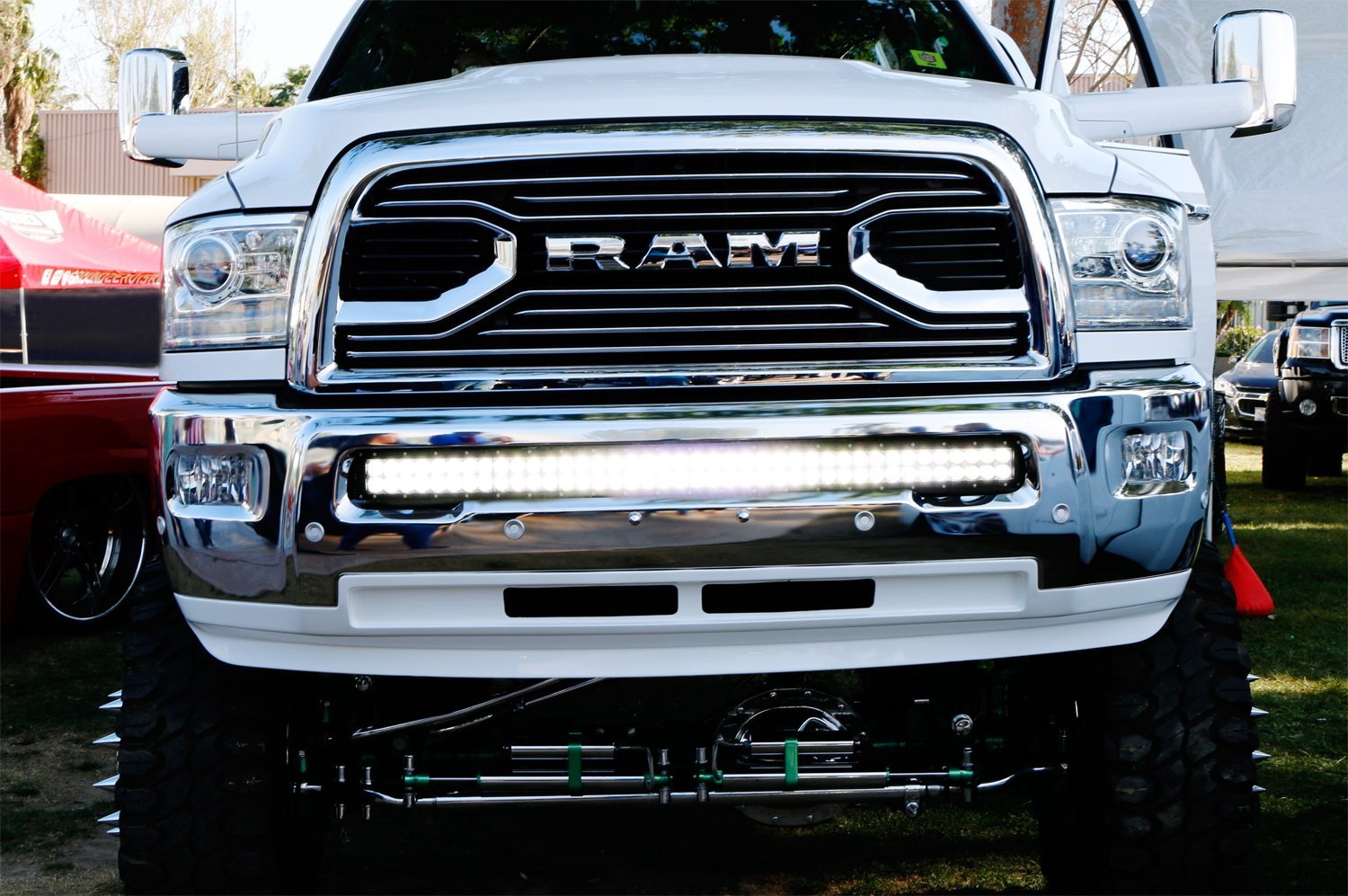 240W 40-42 Inch LED Light Bar with Lower Bumper Bracket & Wiring Kit - Compatible with 2010-2018 RAM 2500/3500 Trucks - Perfect for Off-Roading, Camping & Night Driving